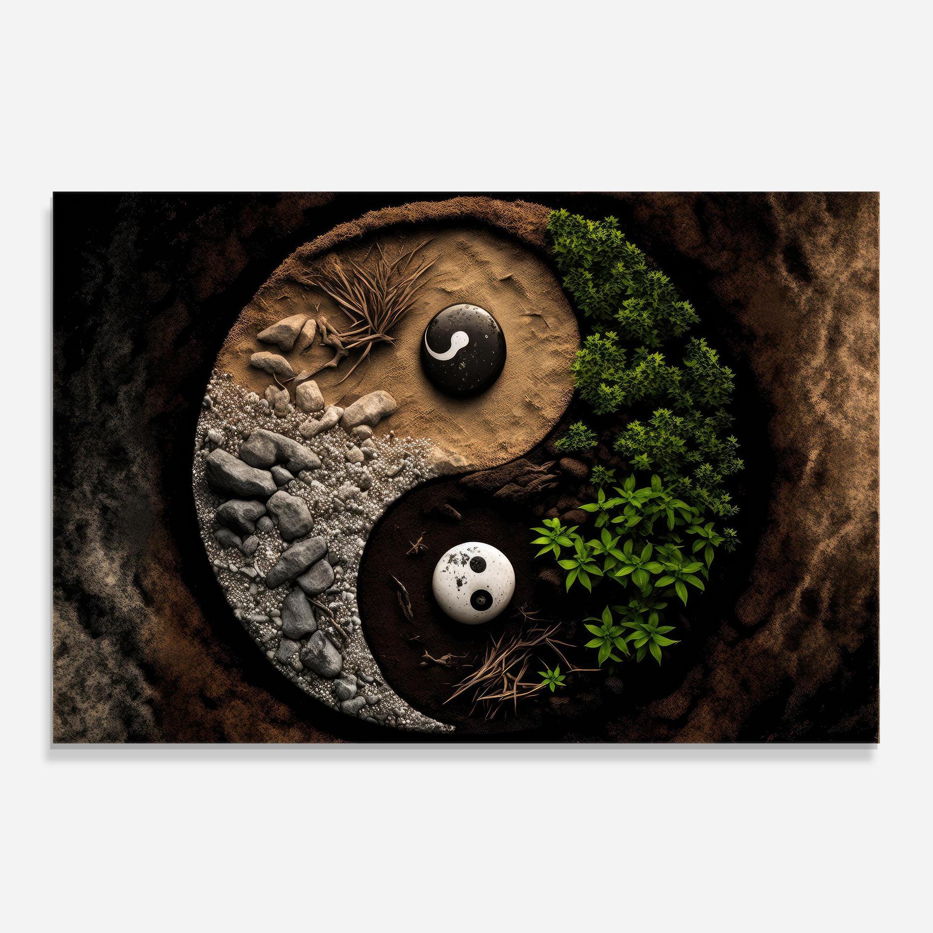 Küchenrückwand Glas Nature Yinyang mockup 0