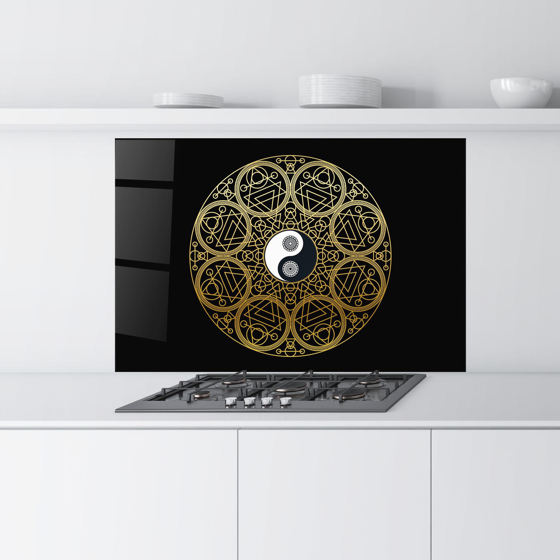 Küchenrückwand Glas Meditation Mandala mockup 9