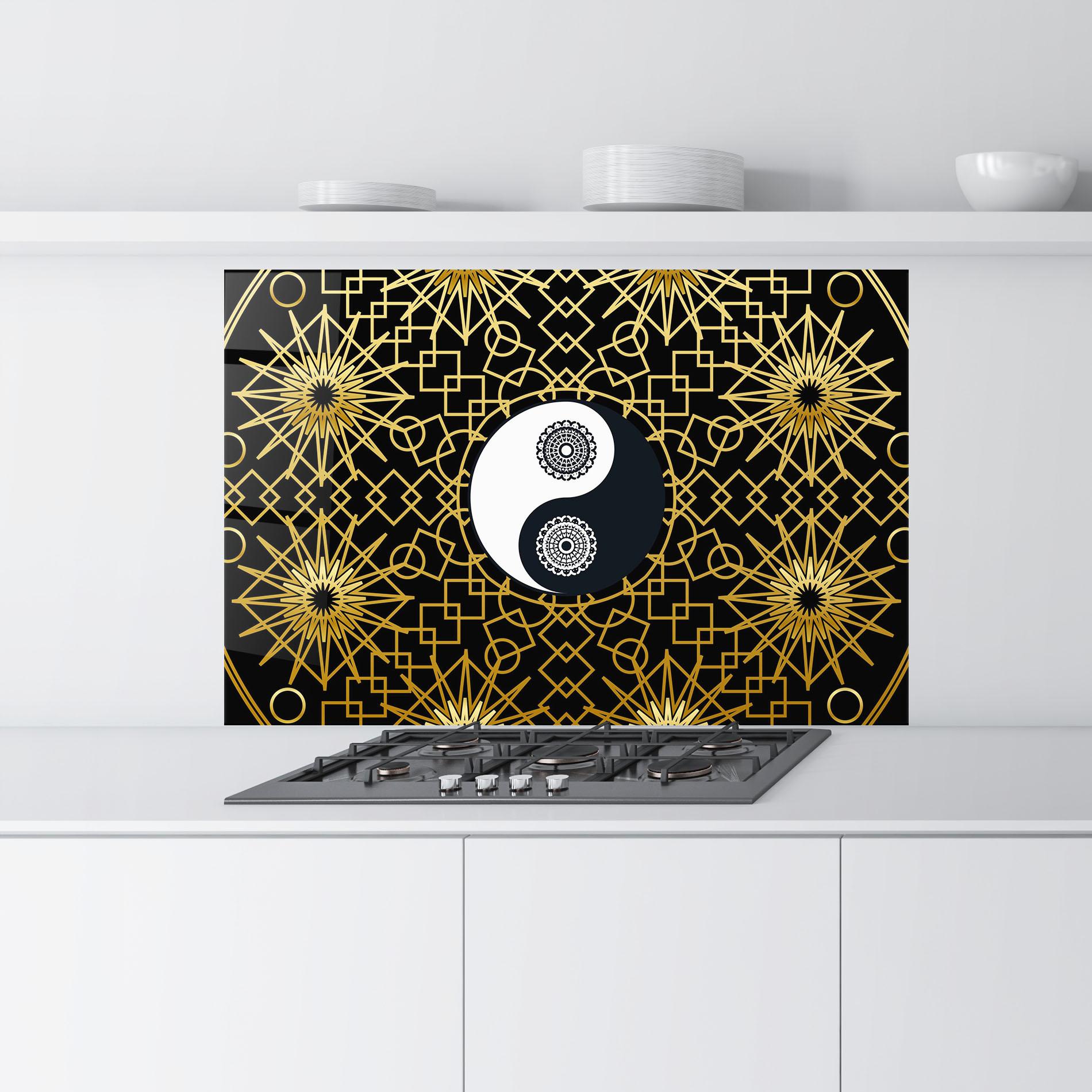 Küchenrückwand Glas Meditation Yin Yang mockup 9