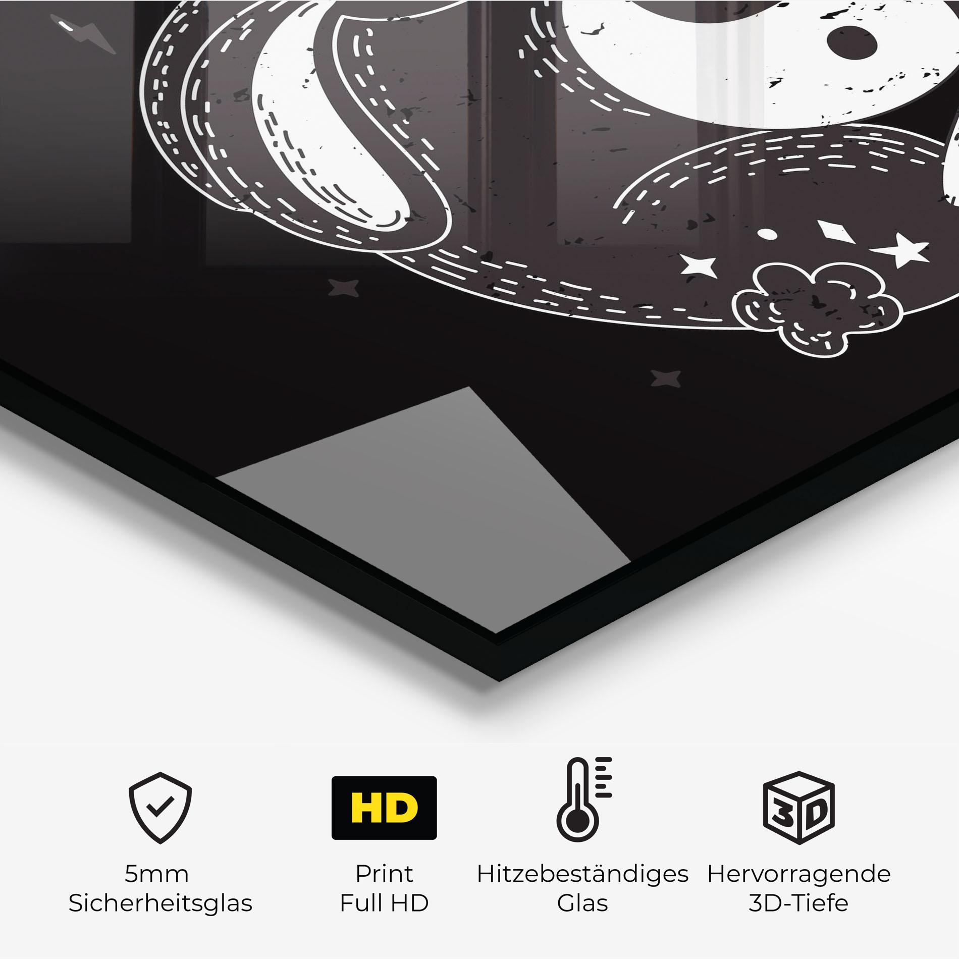 Küchenrückwand Glas Bunny Yinyang mockup 2