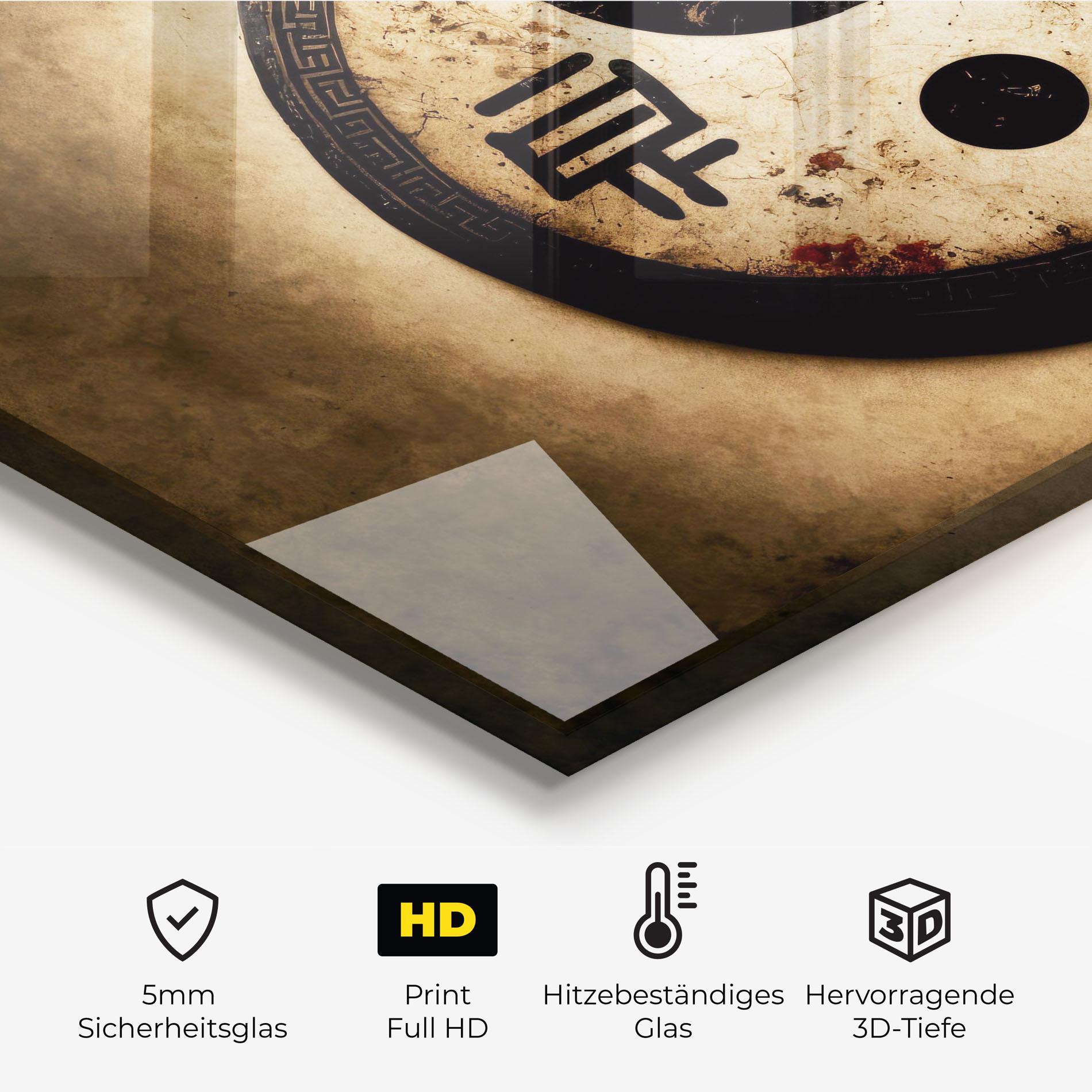 Küchenrückwand Glas Chinese Yinyang mockup 2