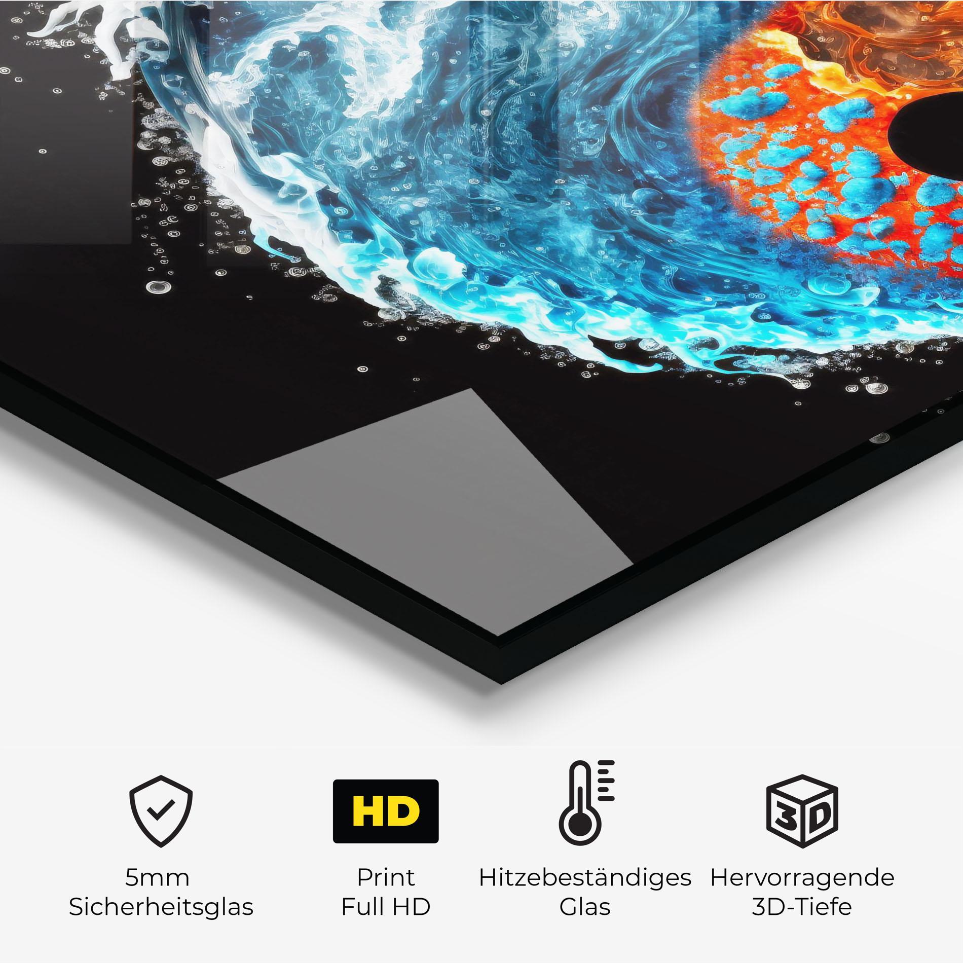 Küchenrückwand Glas Fire Water Yin Yang mockup 2