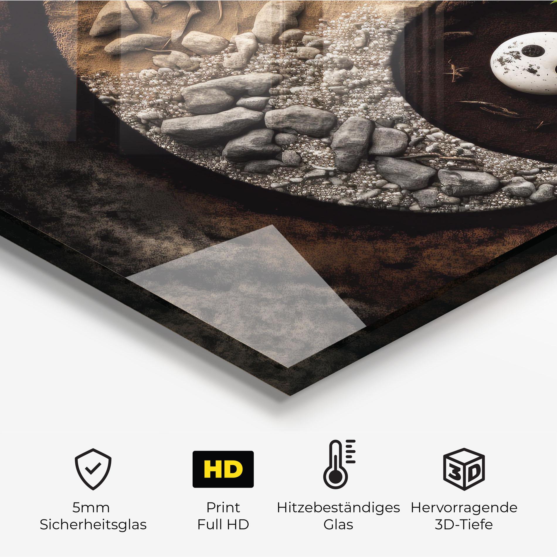 Küchenrückwand Glas Nature Yinyang mockup 2