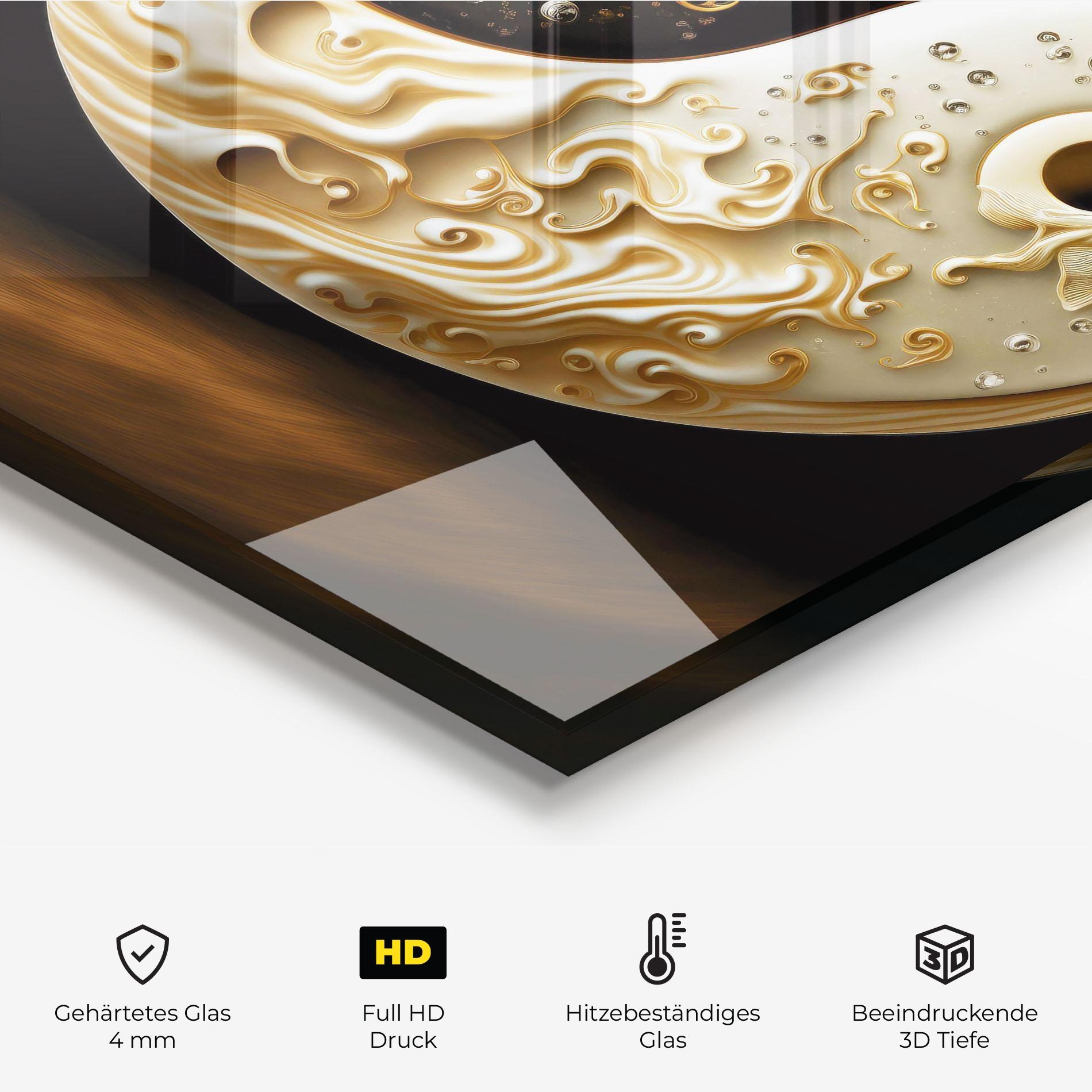Küchenrückwand Glas Caramel Yinyang mockup 2