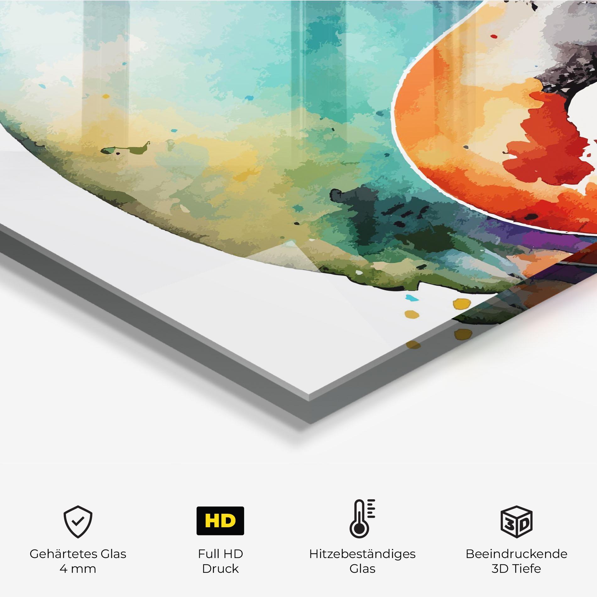 Küchenrückwand Glas Earth Yinyang Art mockup 2