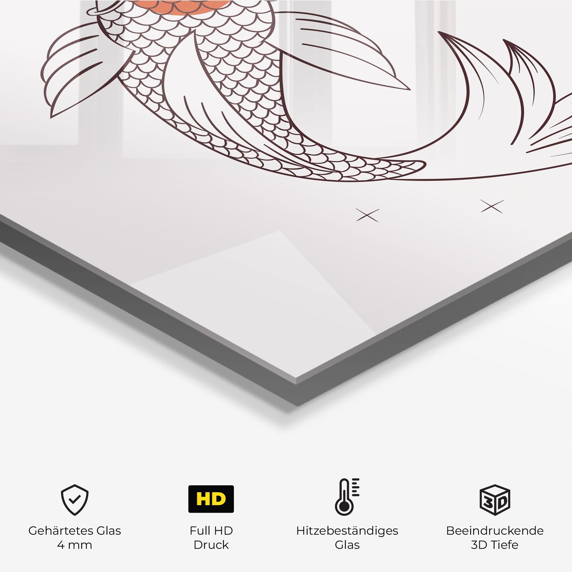 Küchenrückwand Glas Koi Yinyang Art mockup 2