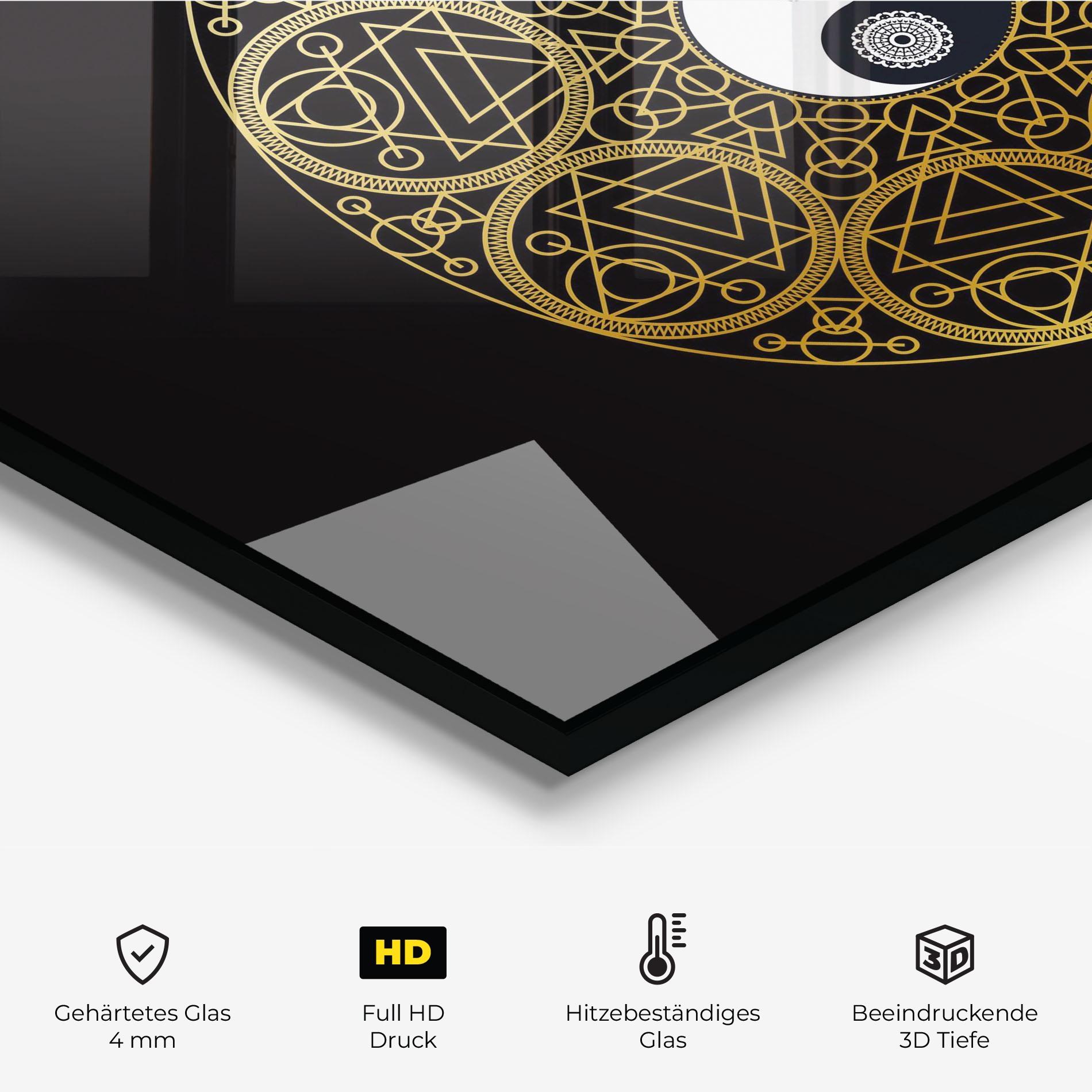 Küchenrückwand Glas Meditation Mandala mockup 2