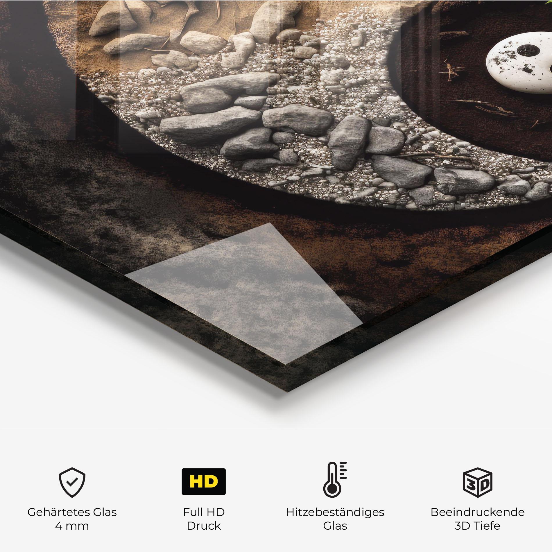 Küchenrückwand Glas Nature Yinyang mockup 2