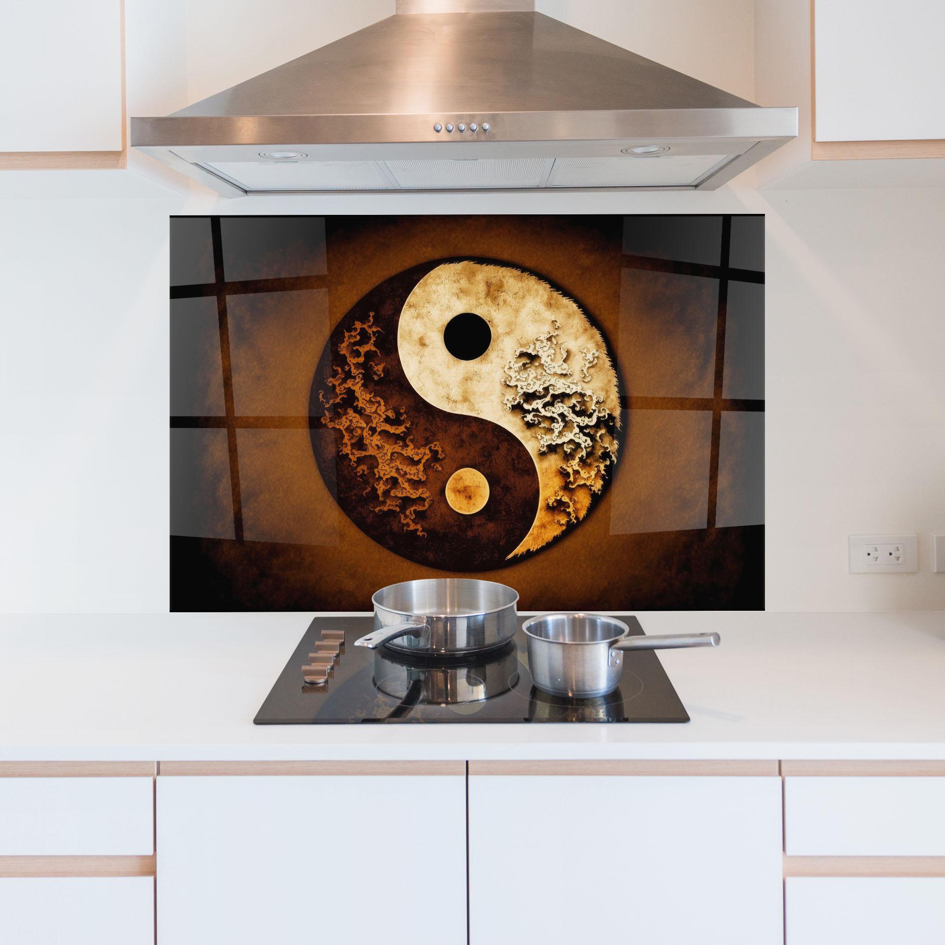 Küchenrückwand Glas Send Yinyang mockup 5
