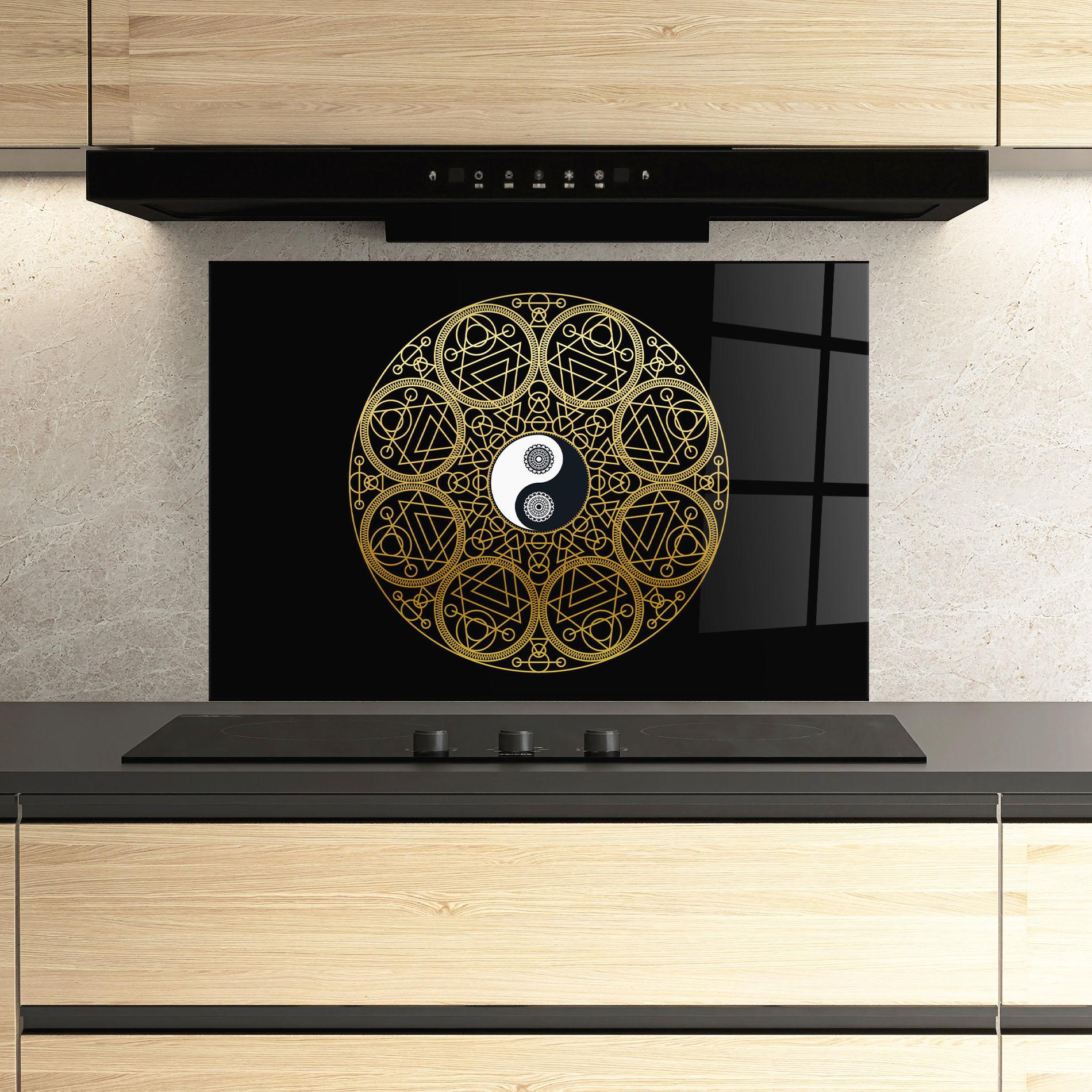 Küchenrückwand Glas Meditation Mandala mockup 3