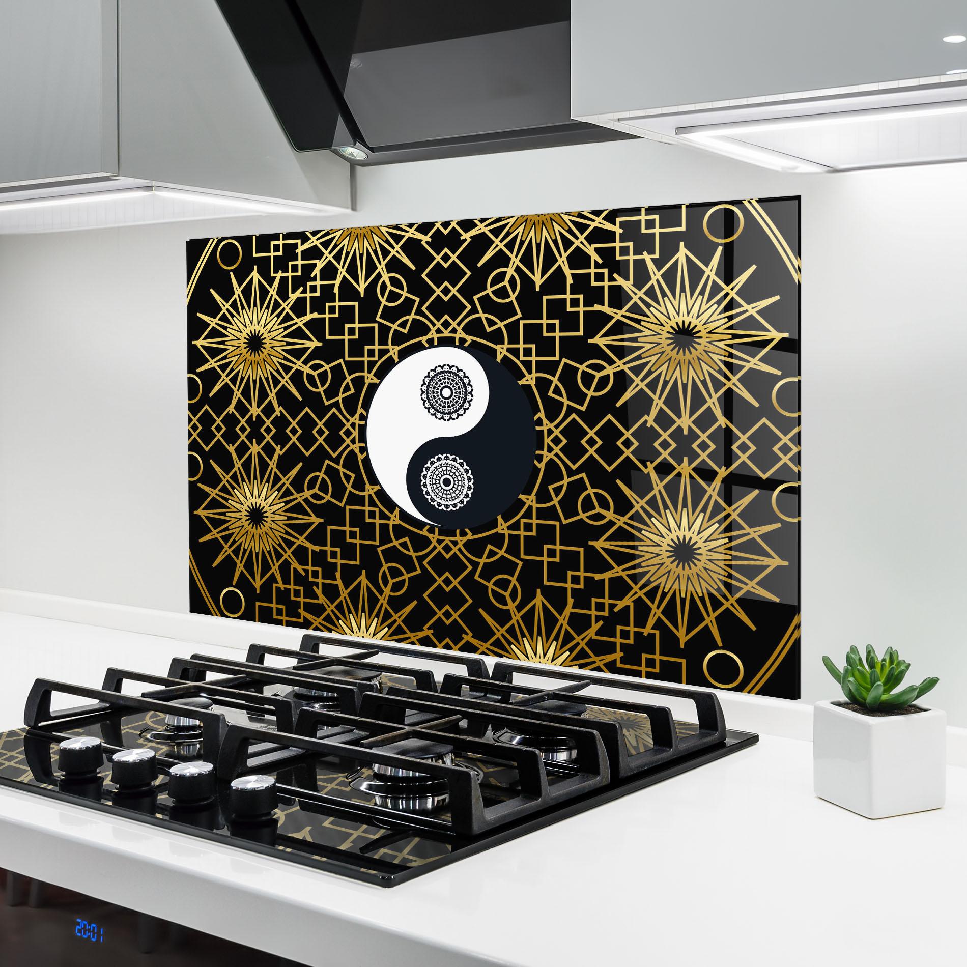 Küchenrückwand Glas Meditation Yin Yang mockup 6
