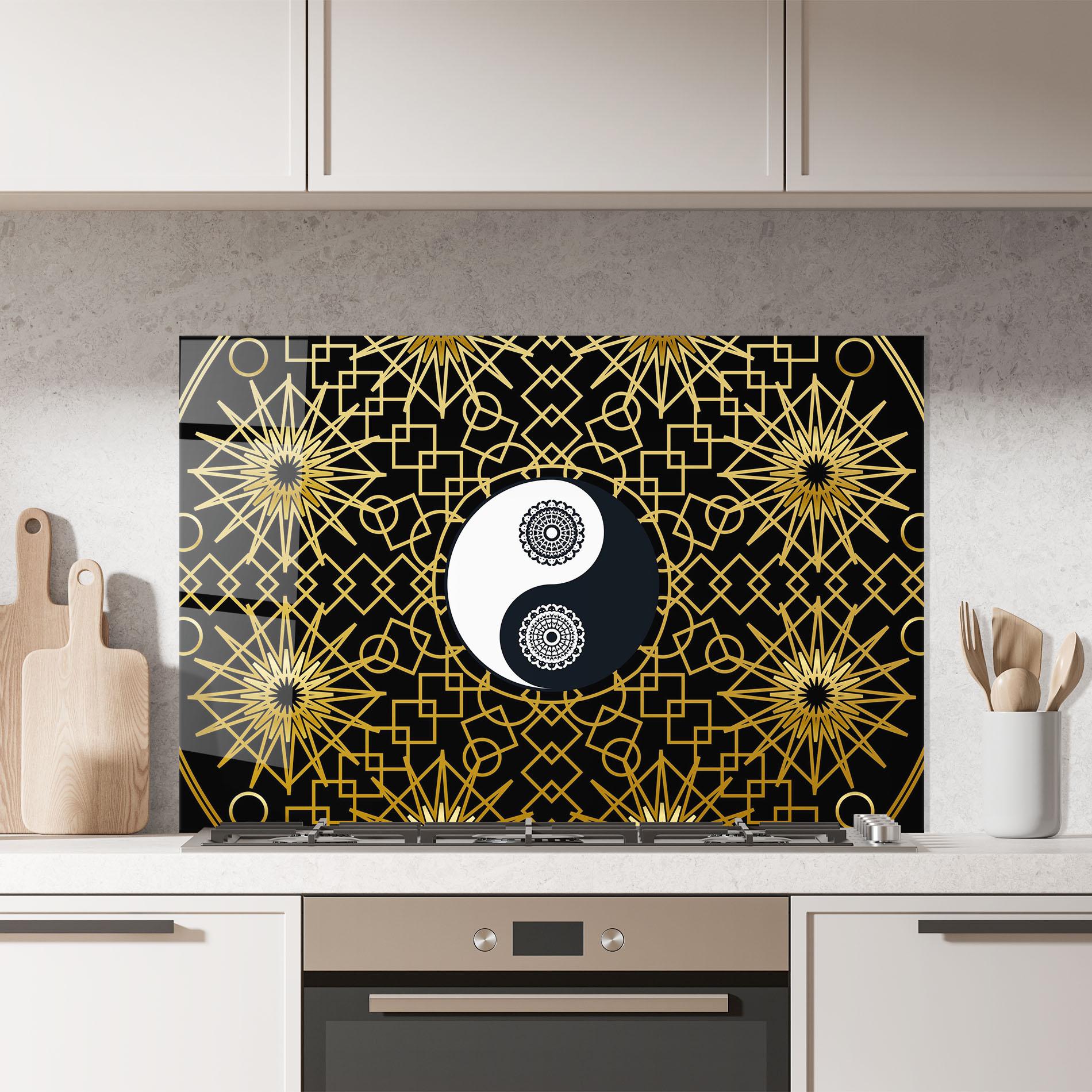 Küchenrückwand Glas Meditation Yin Yang mockup 7