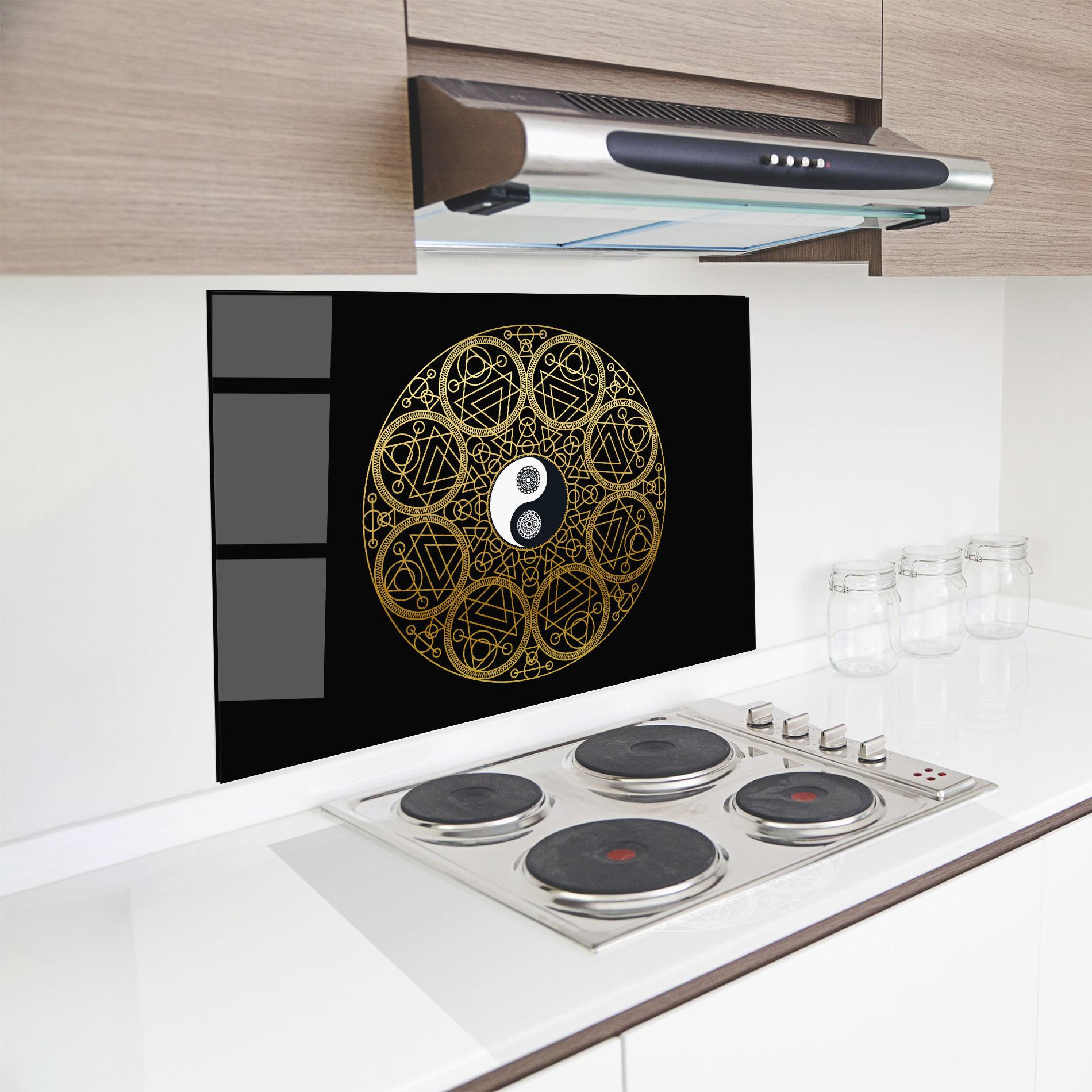 Küchenrückwand Glas Meditation Mandala mockup 8