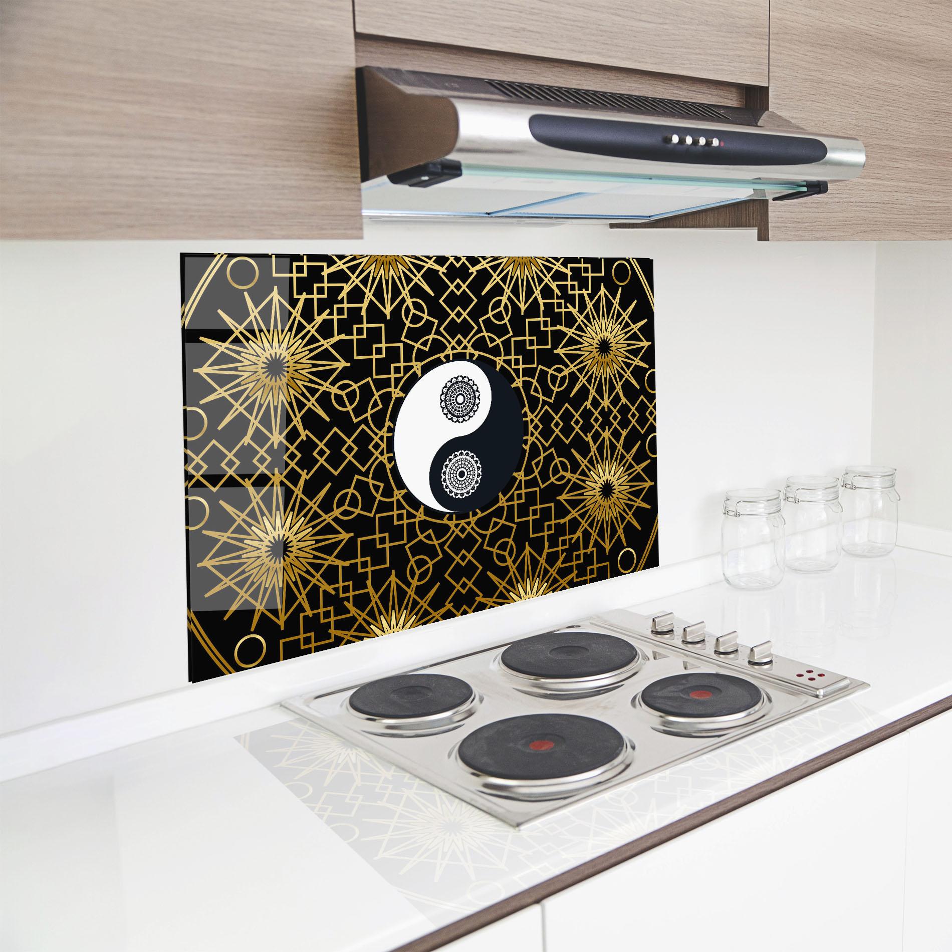 Küchenrückwand Glas Meditation Yin Yang mockup 8