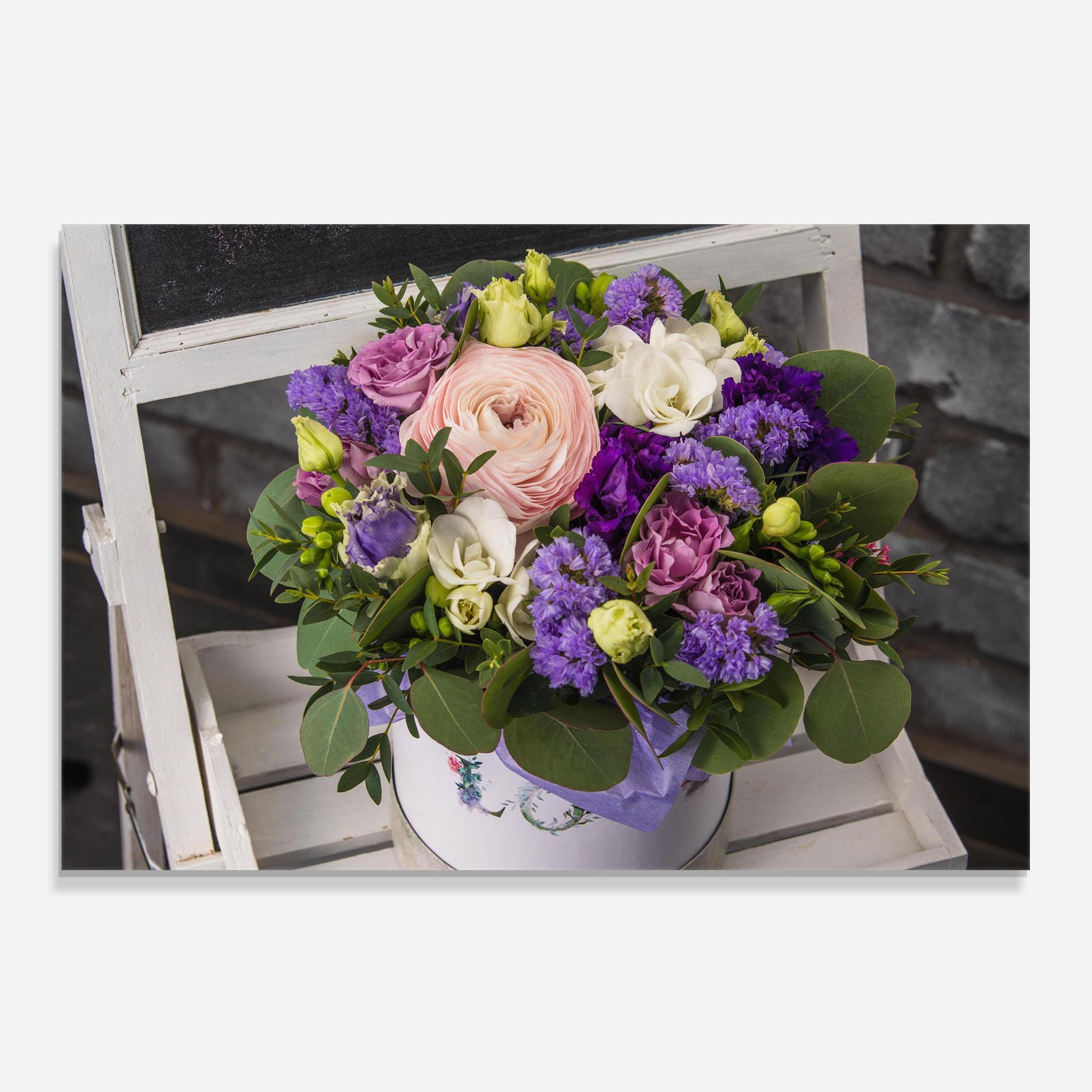 Küchenrückwand Glas Big Pink Rose Bouquet mockup 0