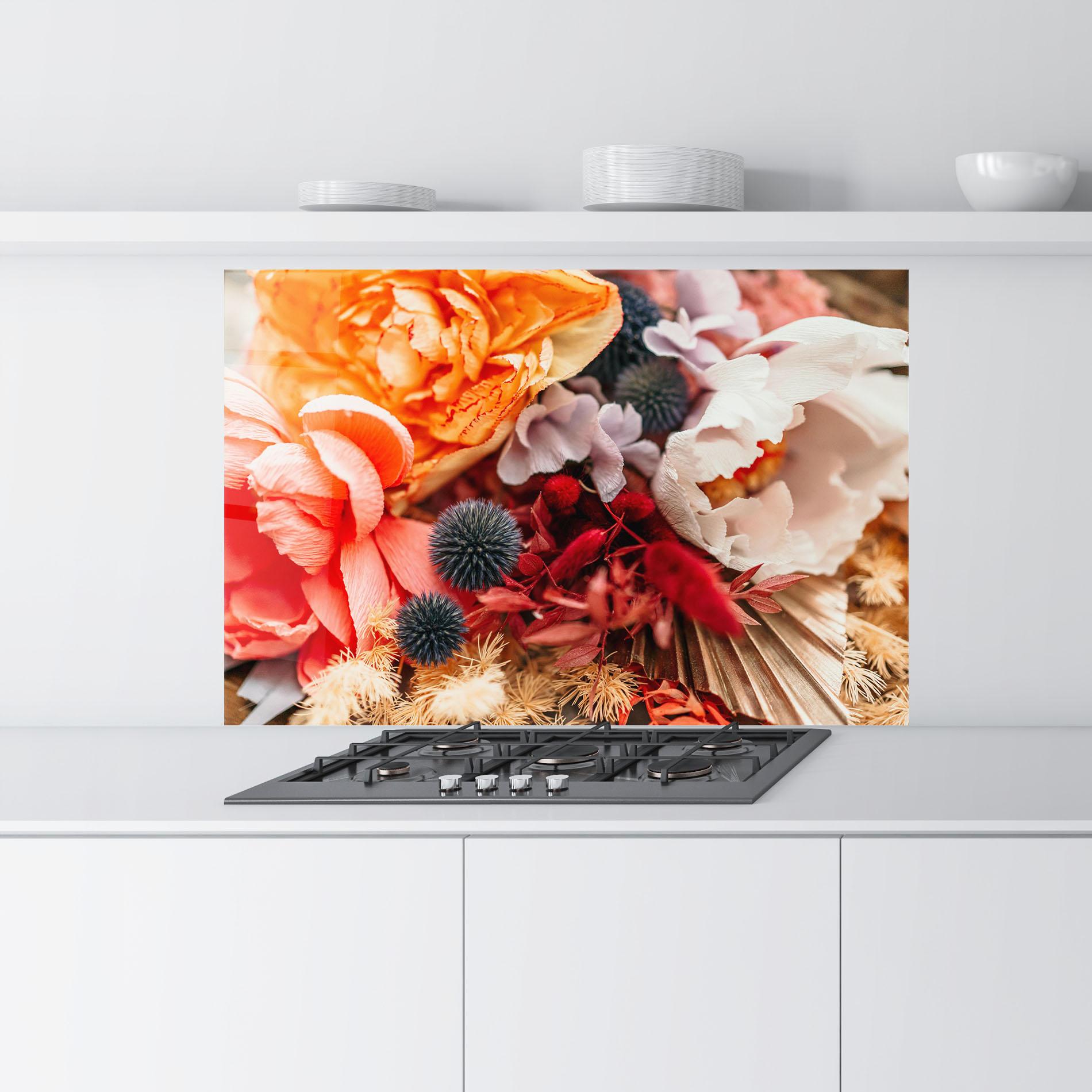 Küchenrückwand Glas Autumn Bouquet mockup 9