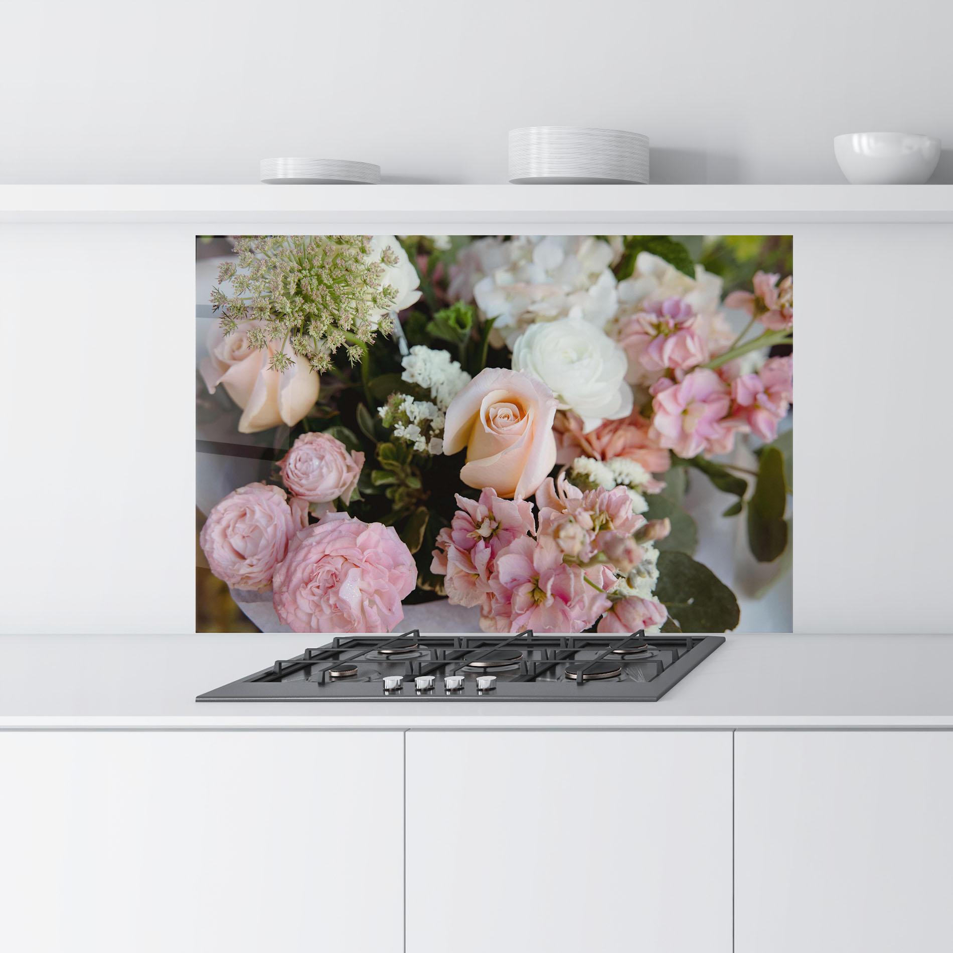 Küchenrückwand Glas Beautiful Pink Pastel mockup 9
