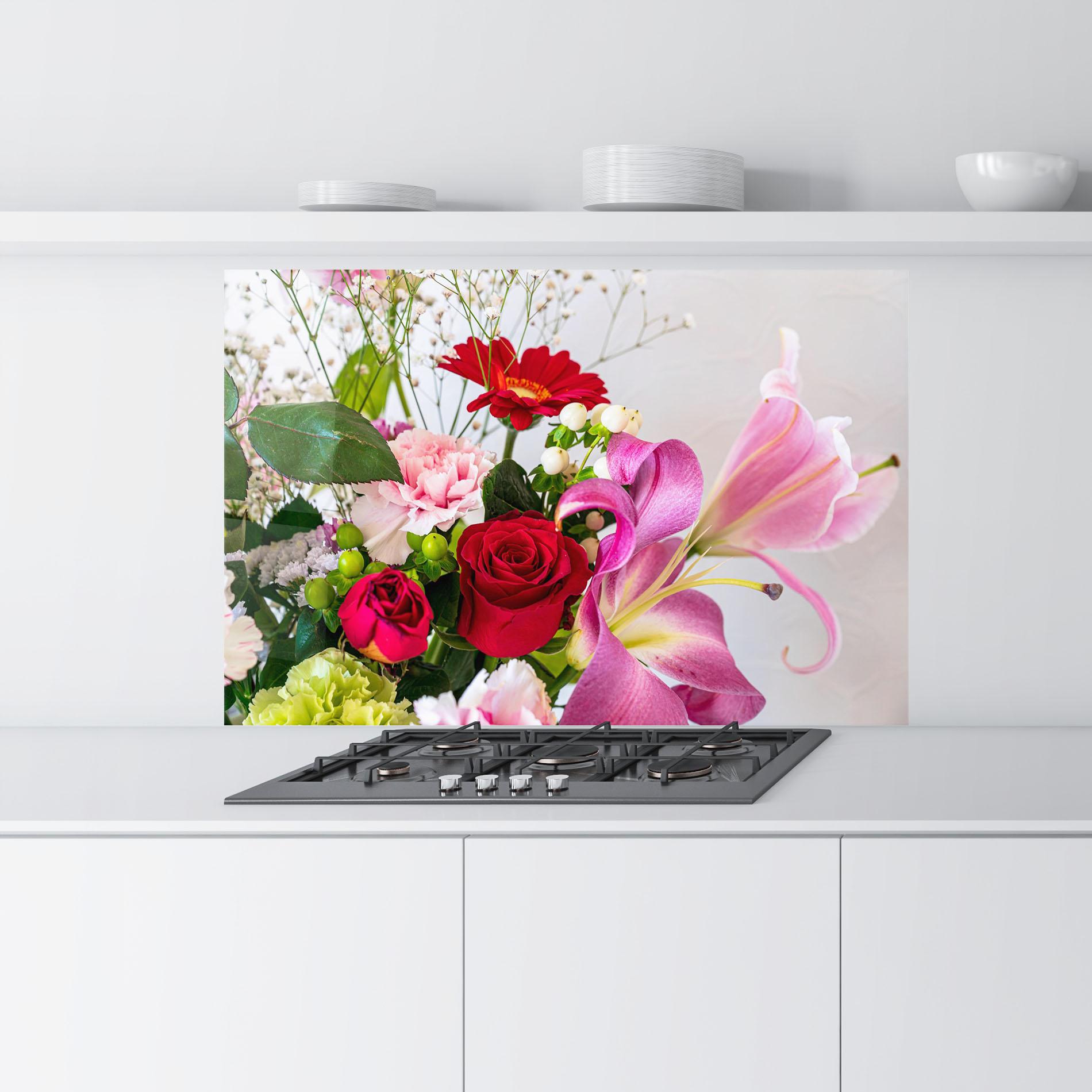 Küchenrückwand Glas Bouquet mockup 9