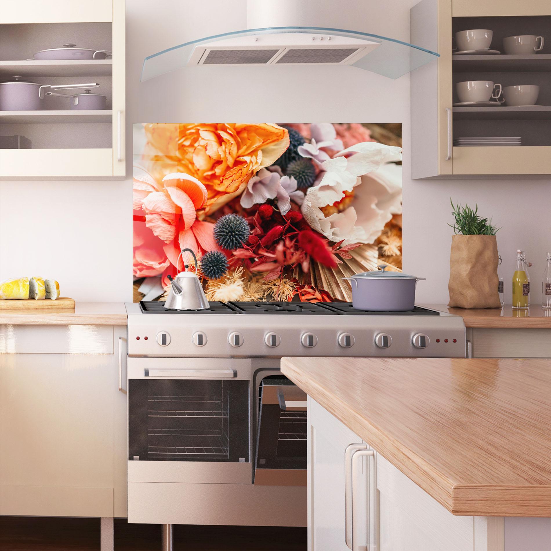 Küchenrückwand Glas Autumn Bouquet mockup 1