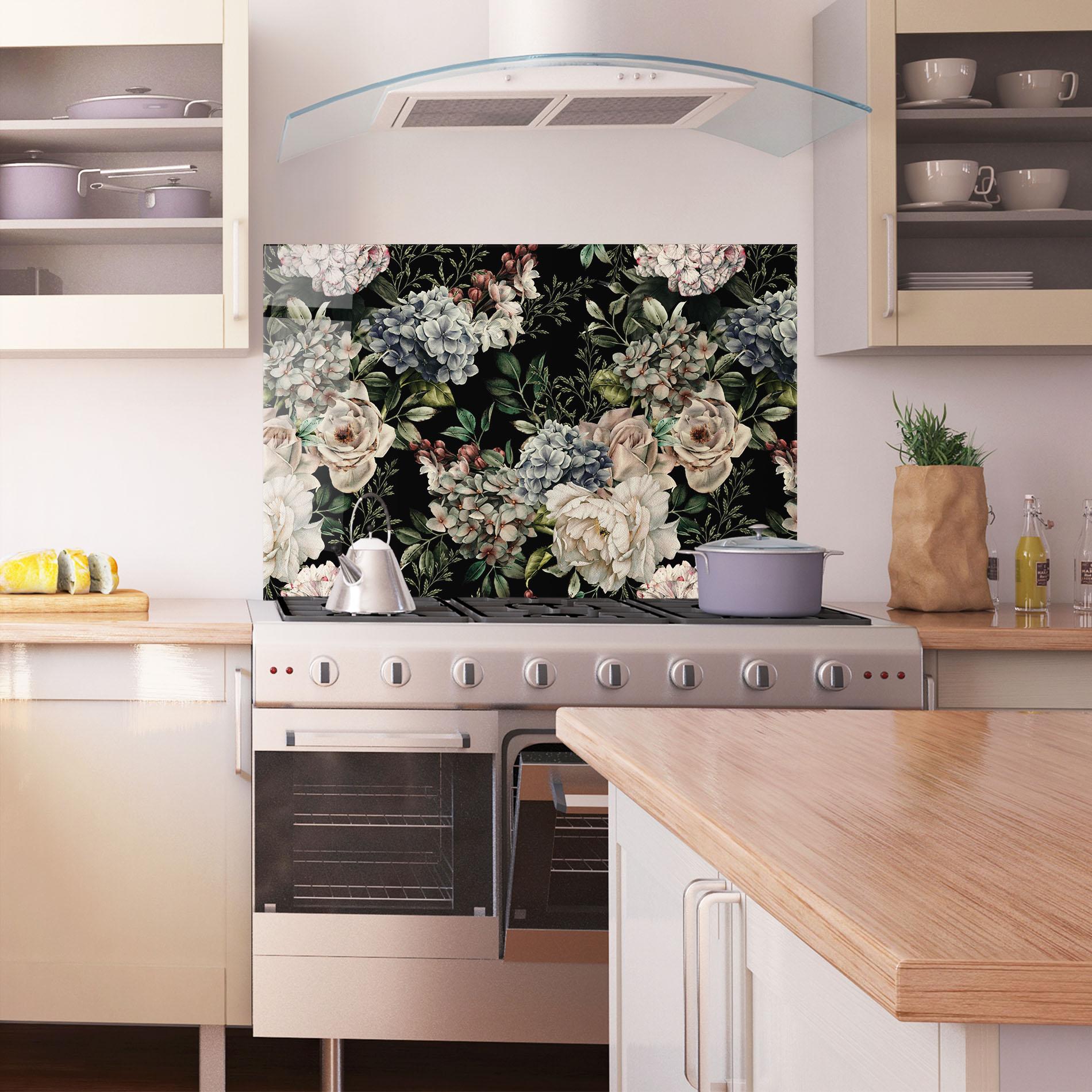 Küchenrückwand Glas Flowers Bouquet mockup 1