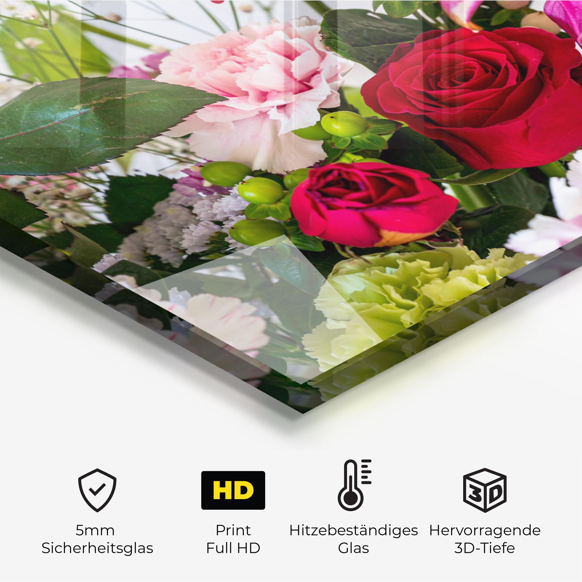 Küchenrückwand Glas Bouquet mockup 2