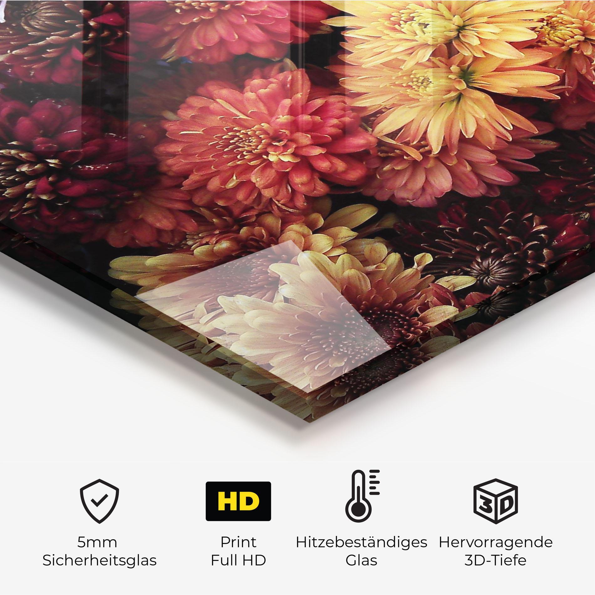 Küchenrückwand Glas Flower Wall mockup 2