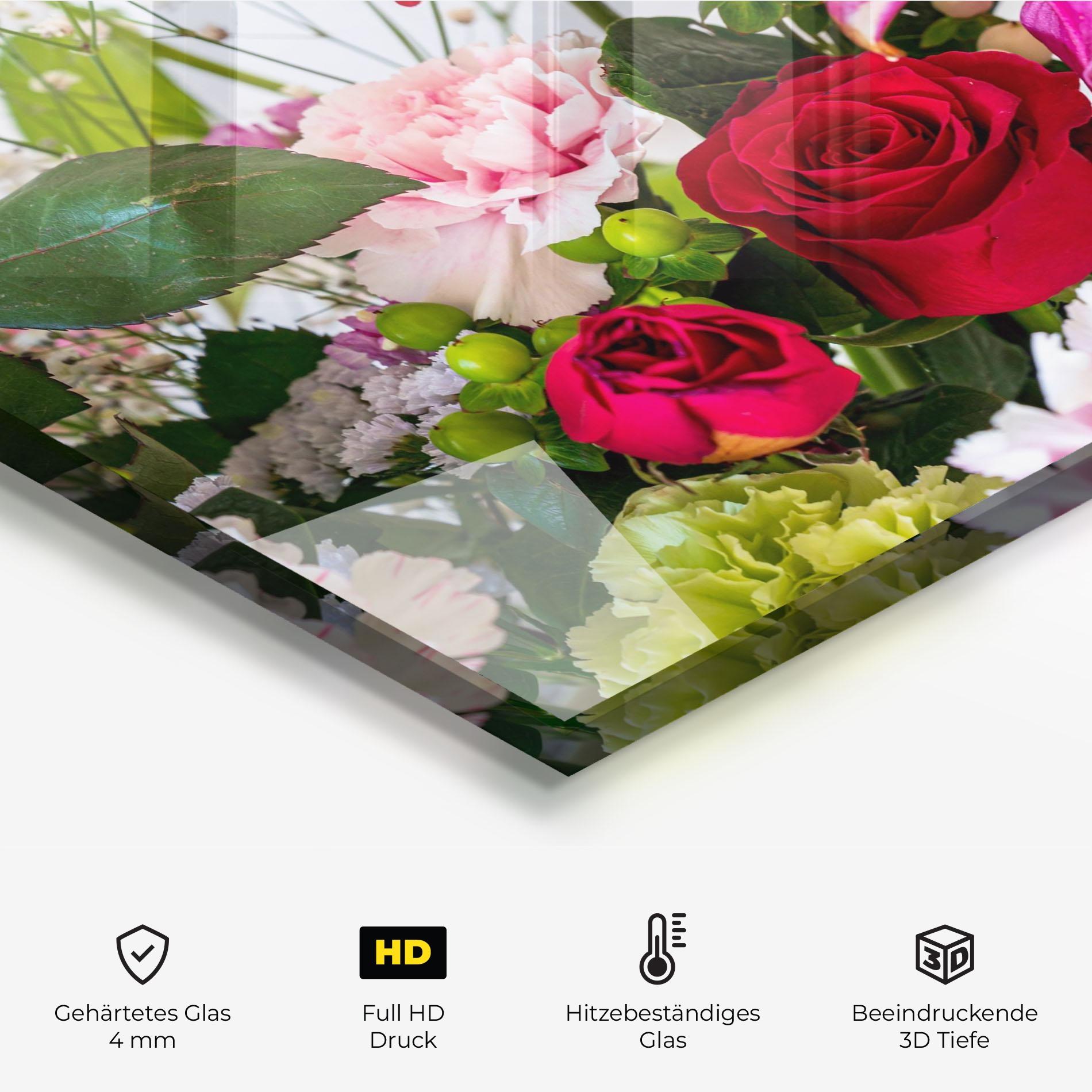 Küchenrückwand Glas Bouquet mockup 2