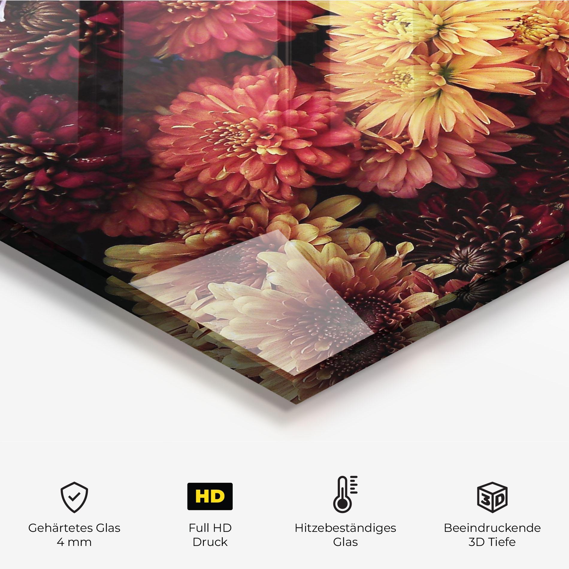 Küchenrückwand Glas Flower Wall mockup 2