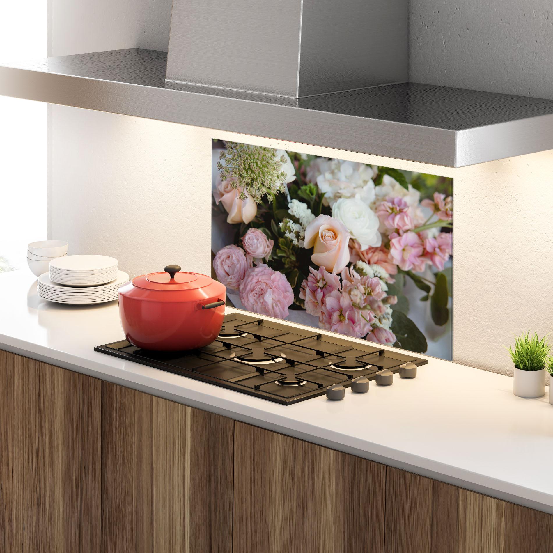 Küchenrückwand Glas Beautiful Pink Pastel mockup 4