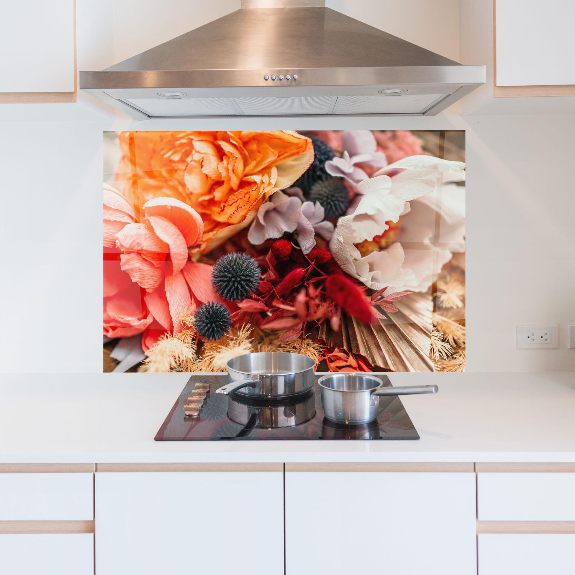 Küchenrückwand Glas Autumn Bouquet mockup 5