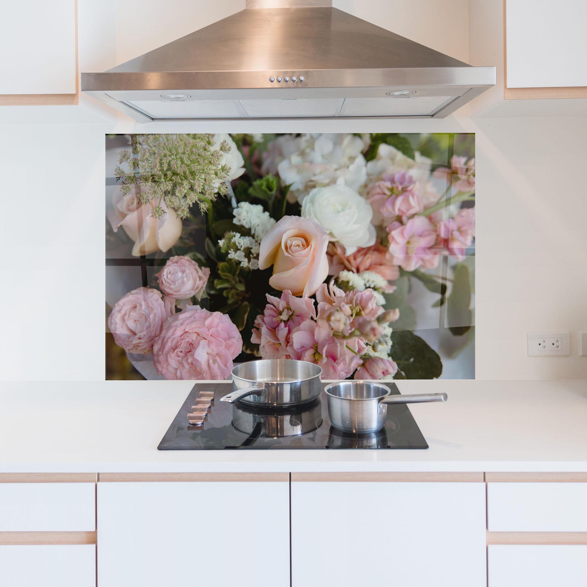 Küchenrückwand Glas Beautiful Pink Pastel mockup 5