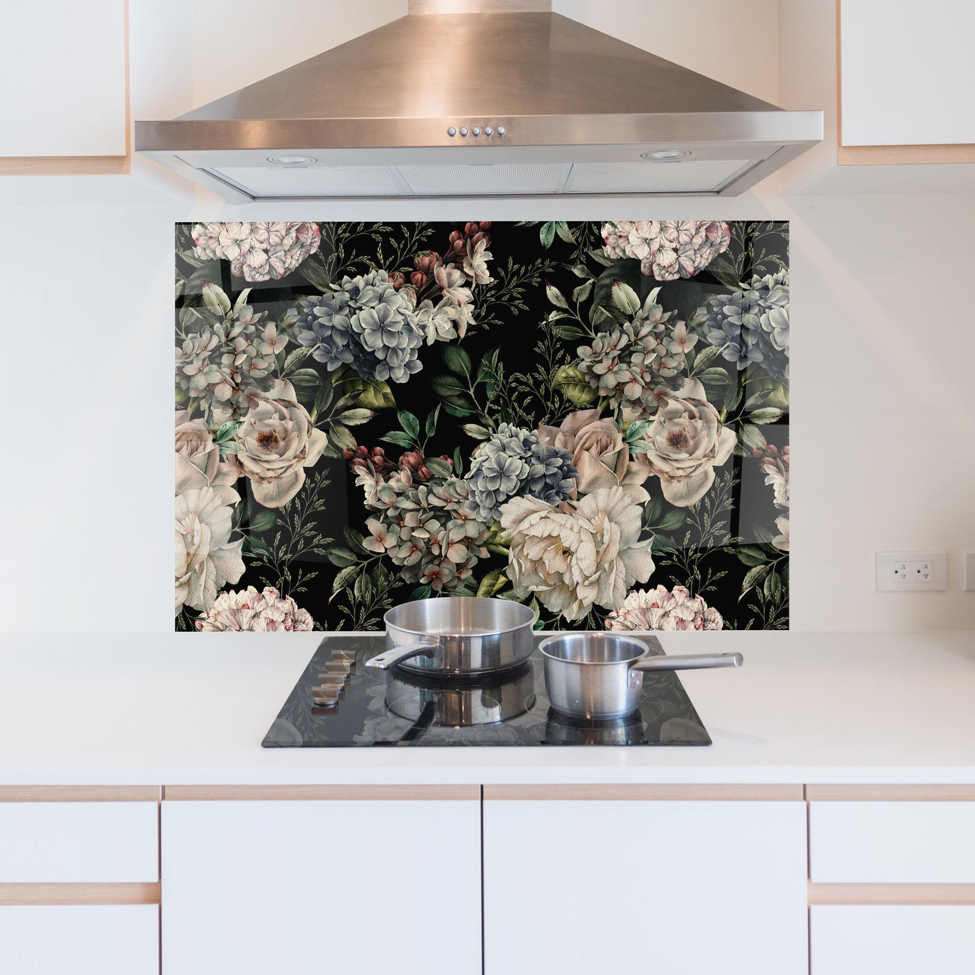 Küchenrückwand Glas Flowers Bouquet mockup 5