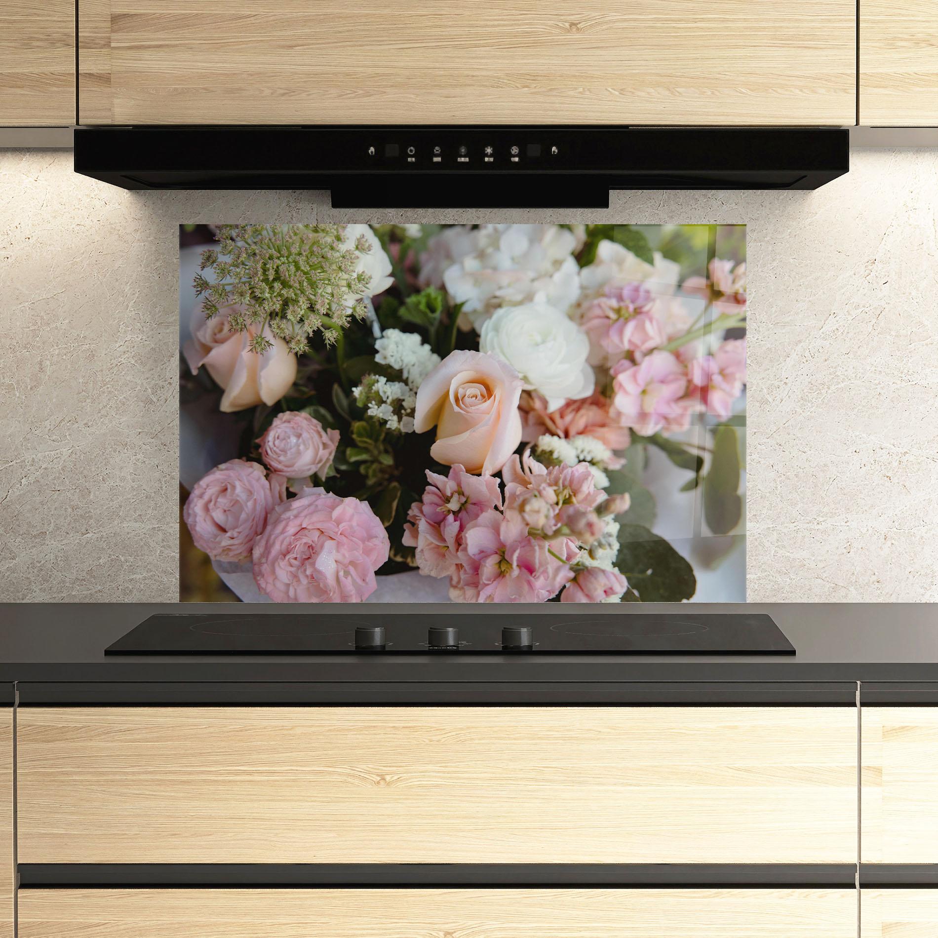 Küchenrückwand Glas Beautiful Pink Pastel mockup 3