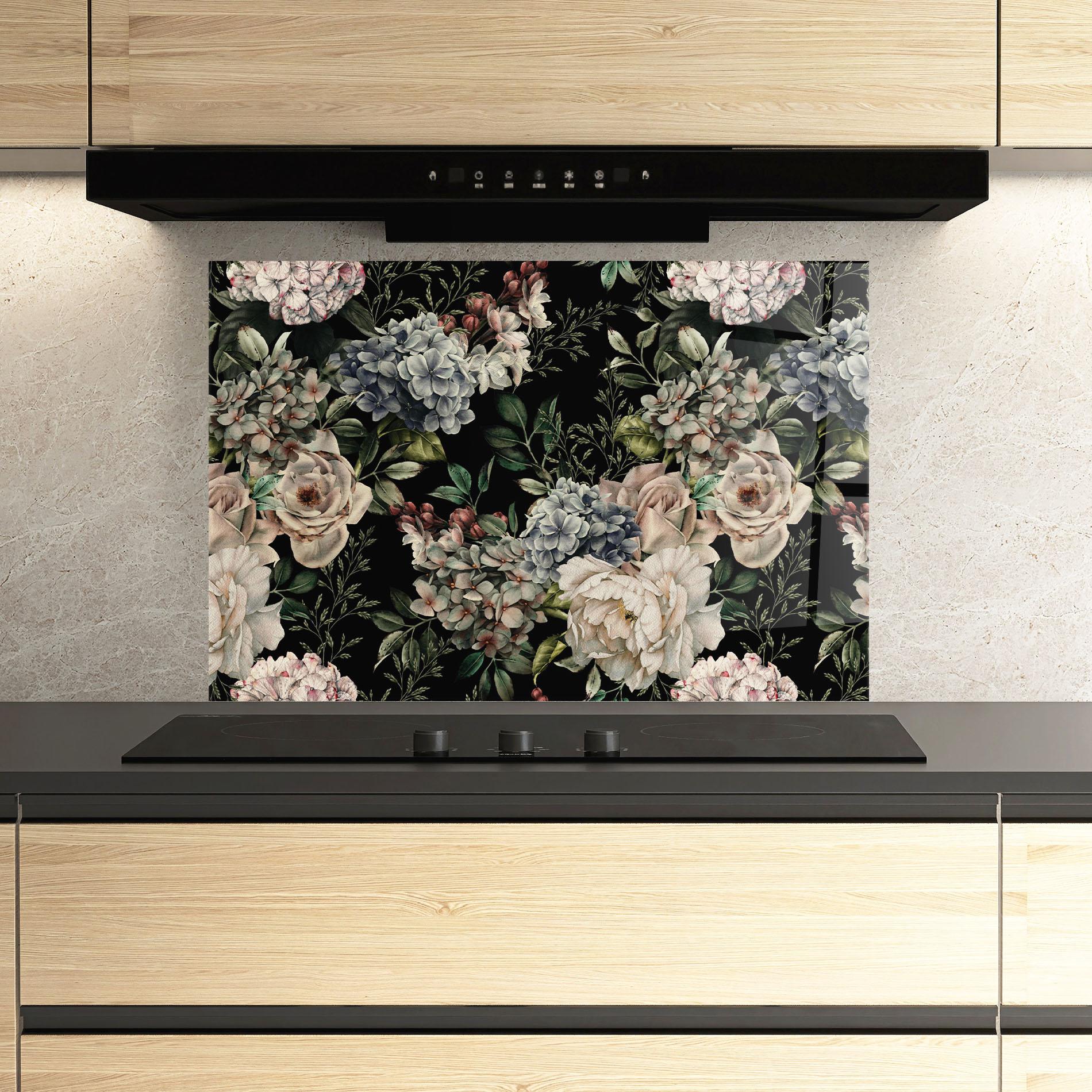 Küchenrückwand Glas Flowers Bouquet mockup 3