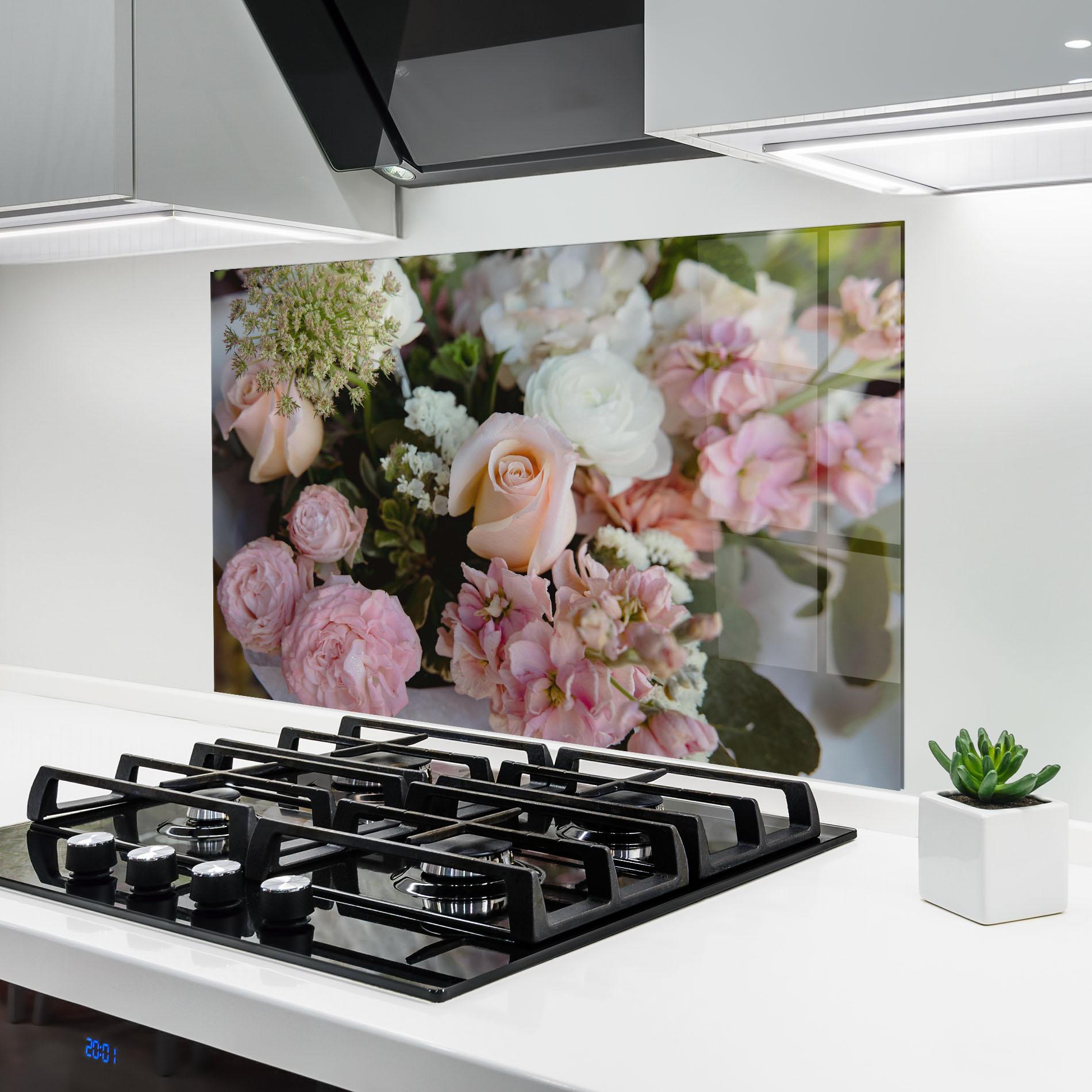 Küchenrückwand Glas Beautiful Pink Pastel mockup 6