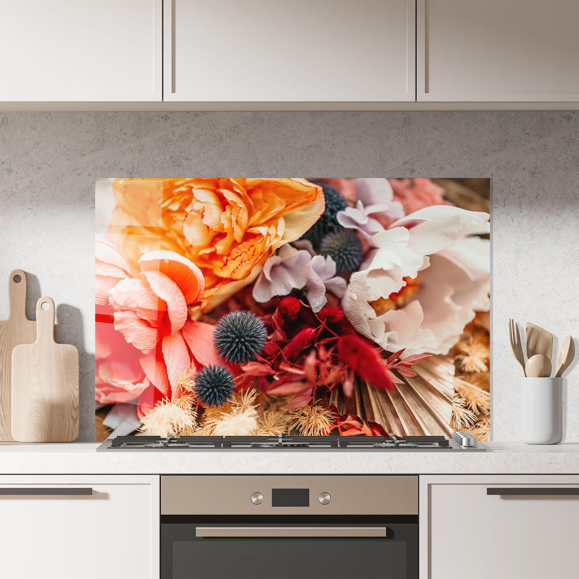 Küchenrückwand Glas Autumn Bouquet mockup 7
