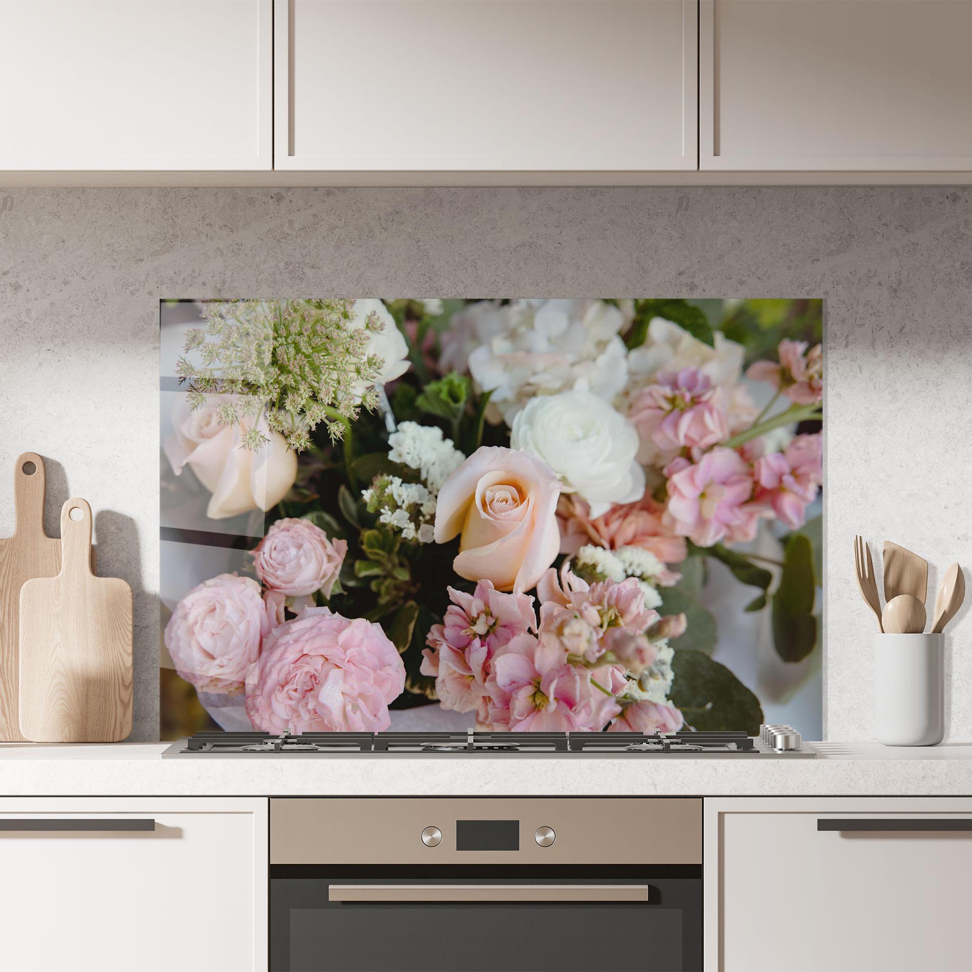 Küchenrückwand Glas Beautiful Pink Pastel mockup 7
