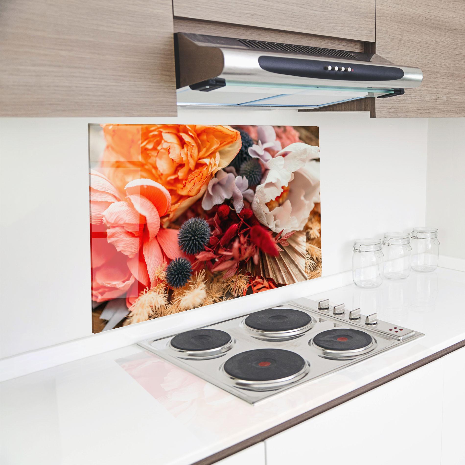 Küchenrückwand Glas Autumn Bouquet mockup 8