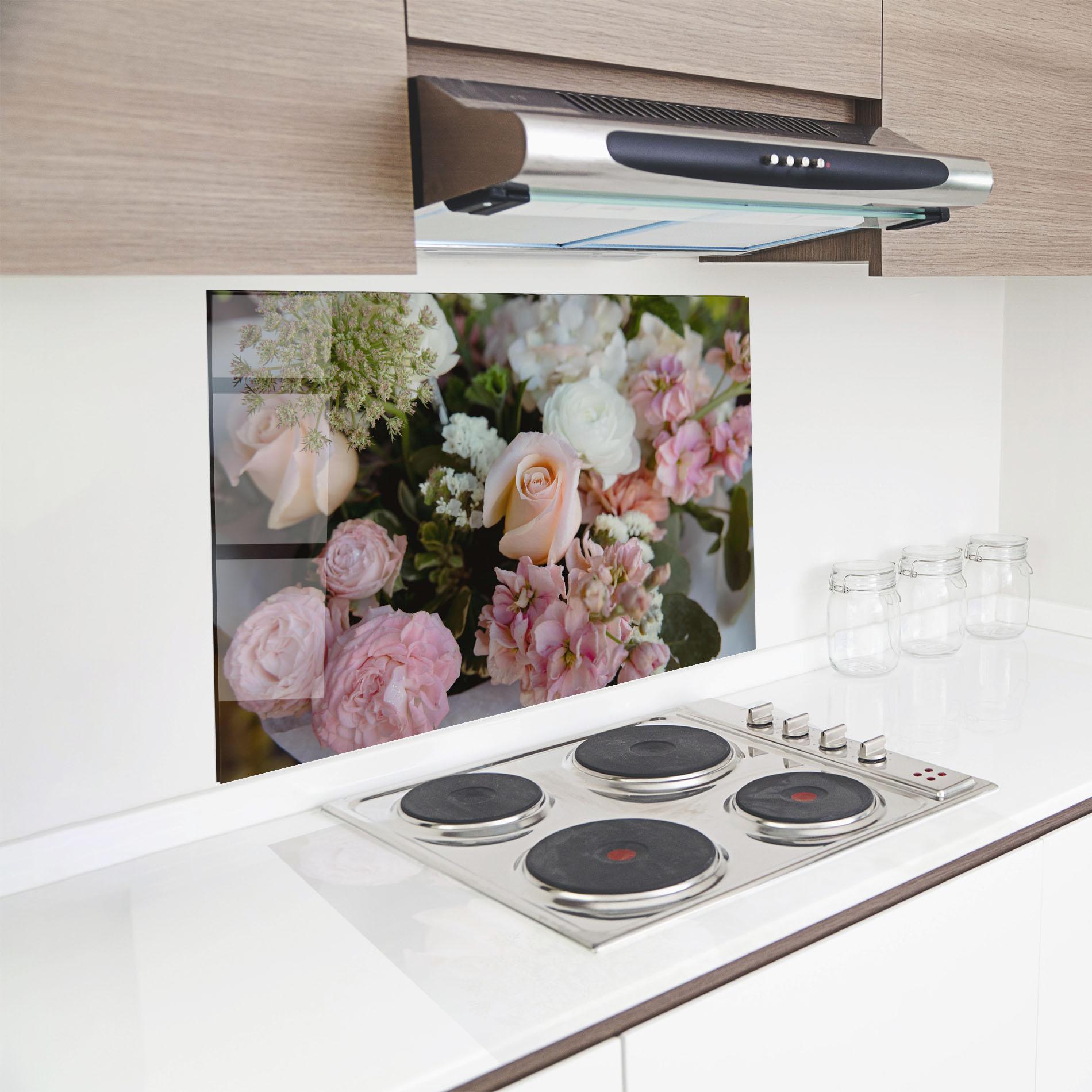 Küchenrückwand Glas Beautiful Pink Pastel mockup 8