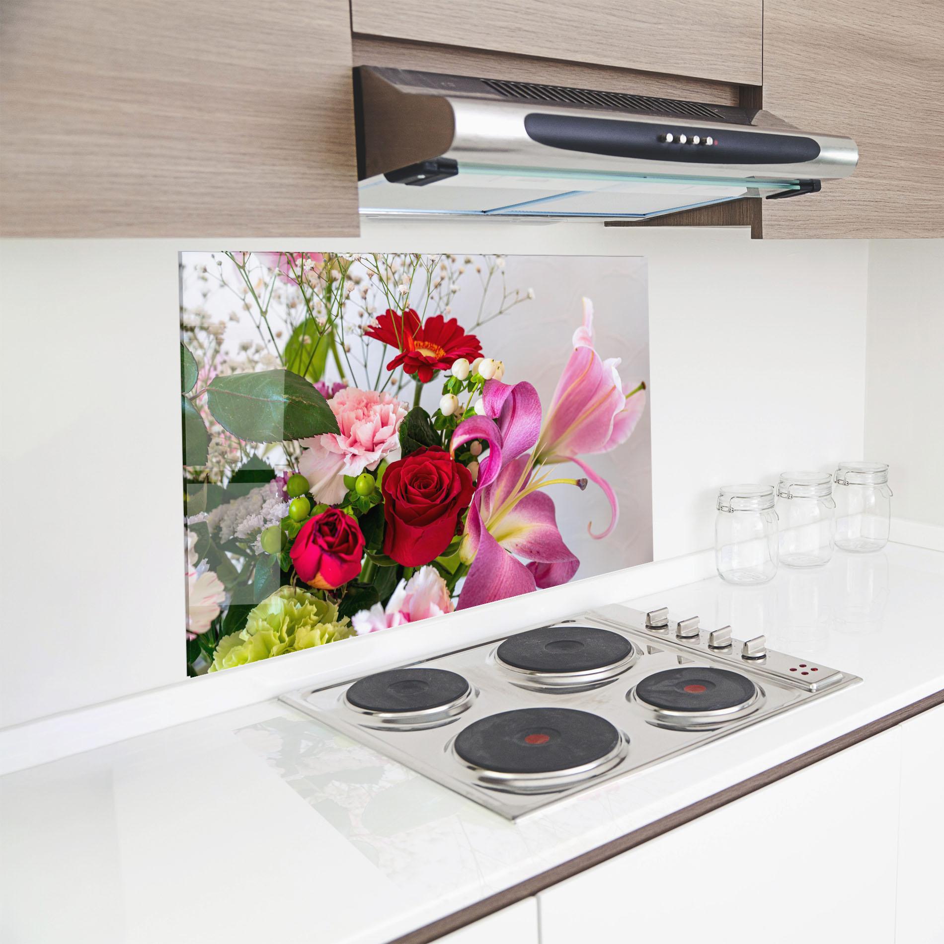 Küchenrückwand Glas Bouquet mockup 8