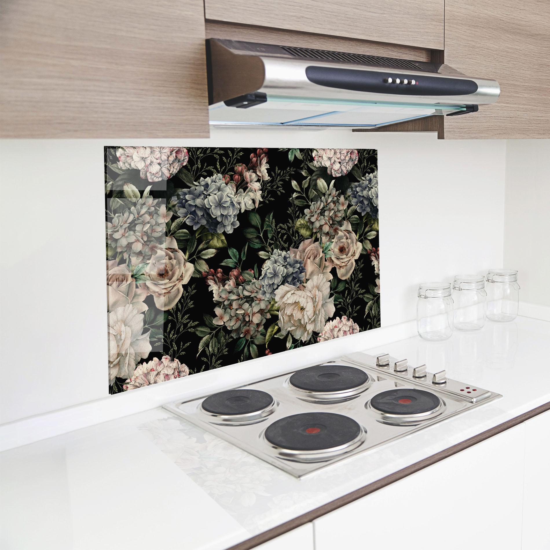 Küchenrückwand Glas Flowers Bouquet mockup 8