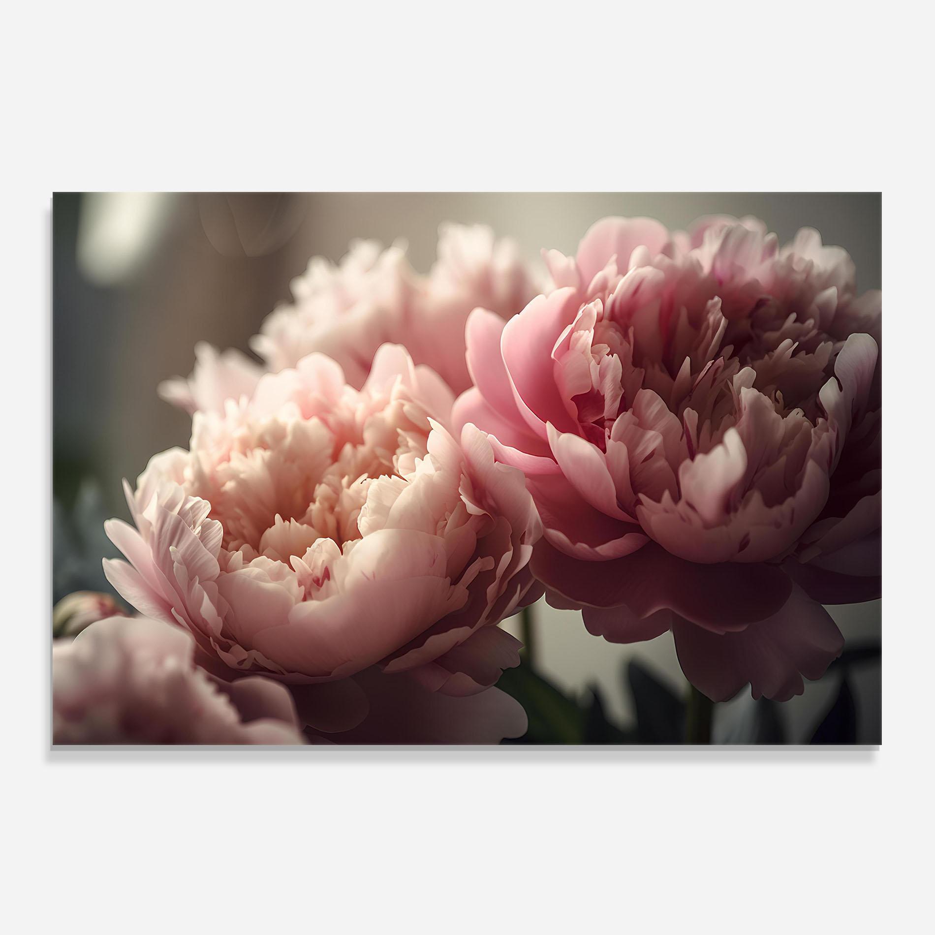 Küchenrückwand Glas Cream Dreamy Peony mockup 0