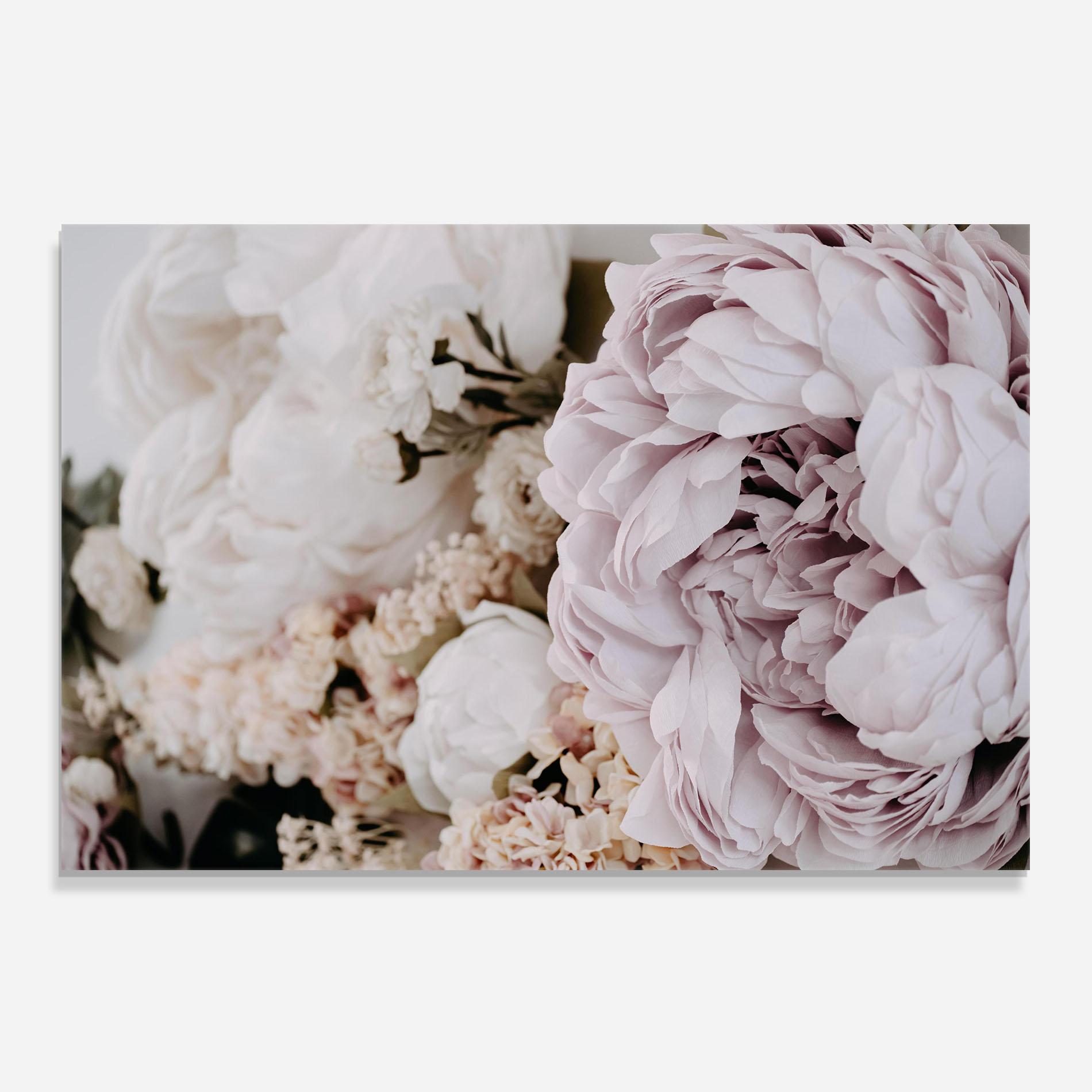 Küchenrückwand Glas Grey Peony Bouquet mockup 0