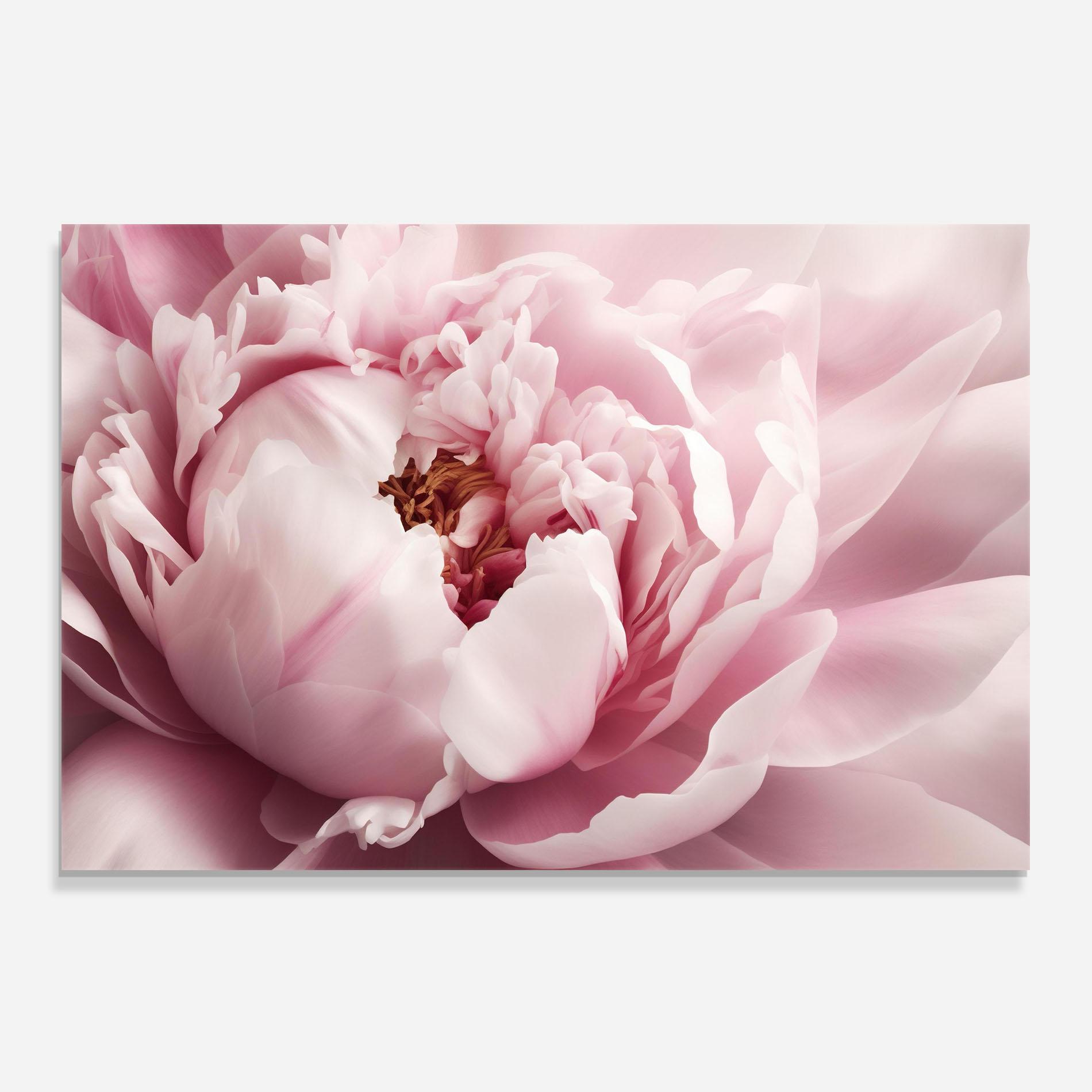 Küchenrückwand Glas Pastel Peony Petals mockup 0