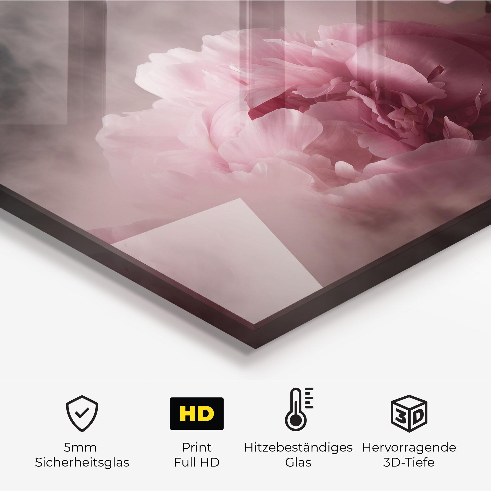 Küchenrückwand Glas Peony In Smoke mockup 2