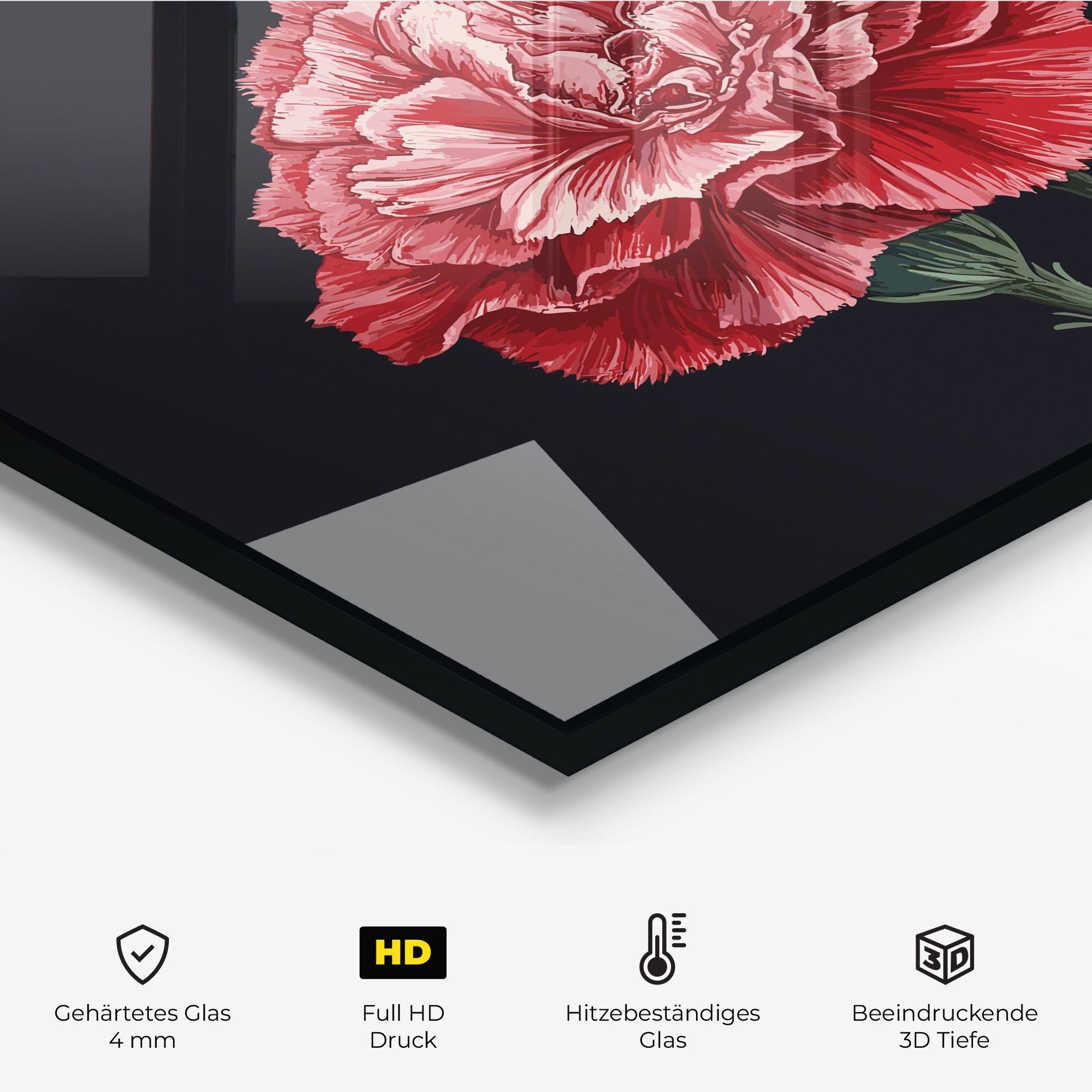 Küchenrückwand Glas Beautiful Peony mockup 2