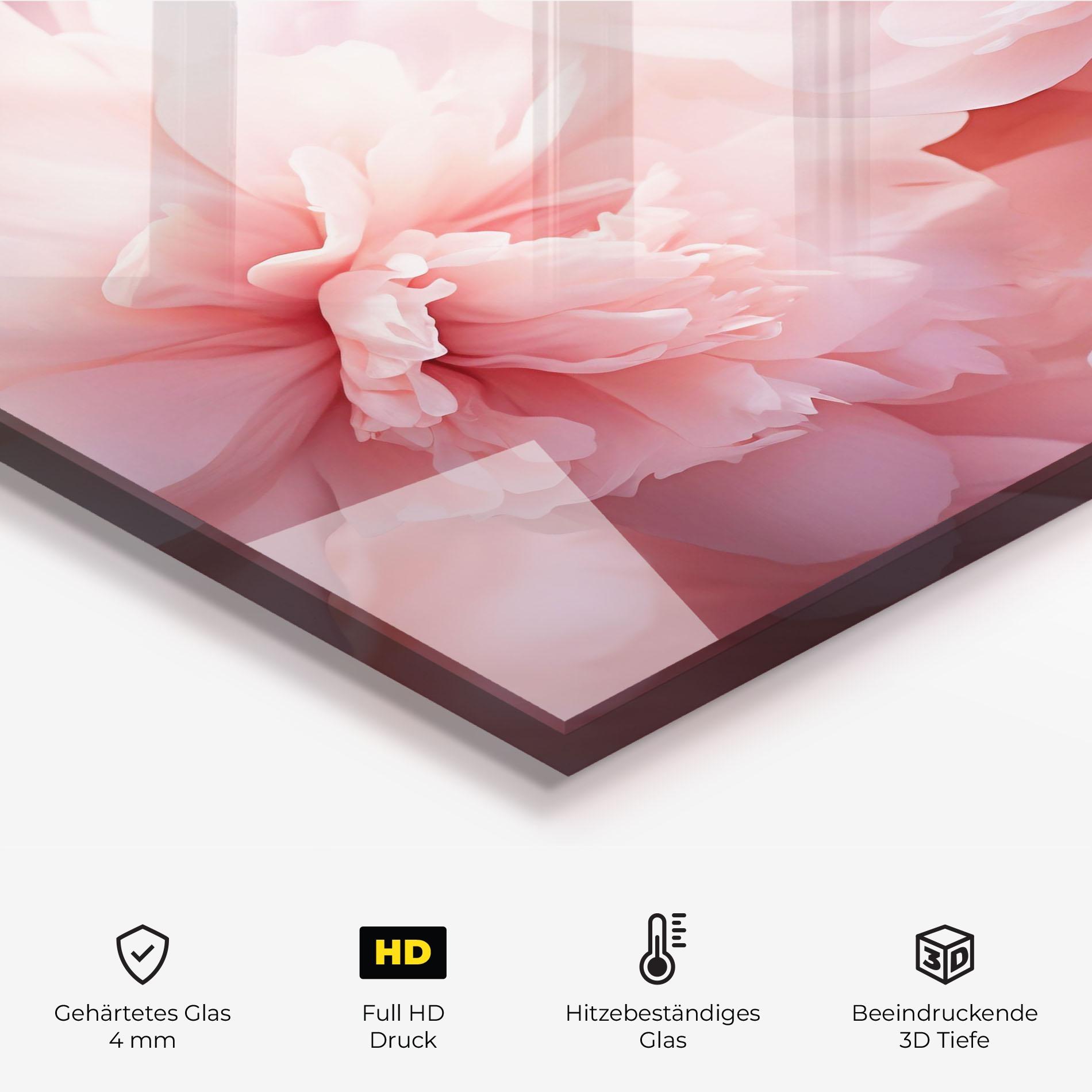 Küchenrückwand Glas Close Up Dreamy Peony mockup 2