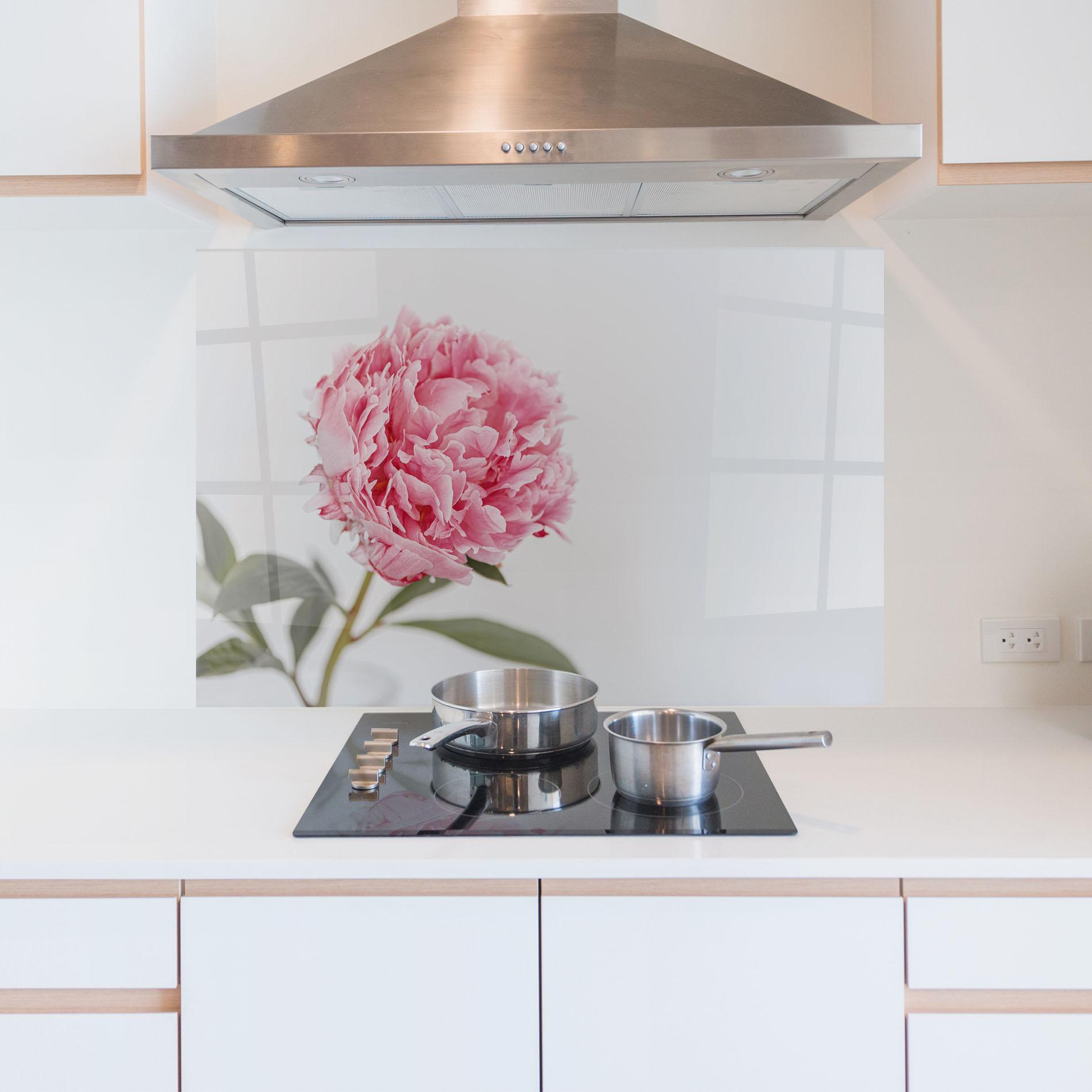 Küchenrückwand Glas One Peony mockup 5