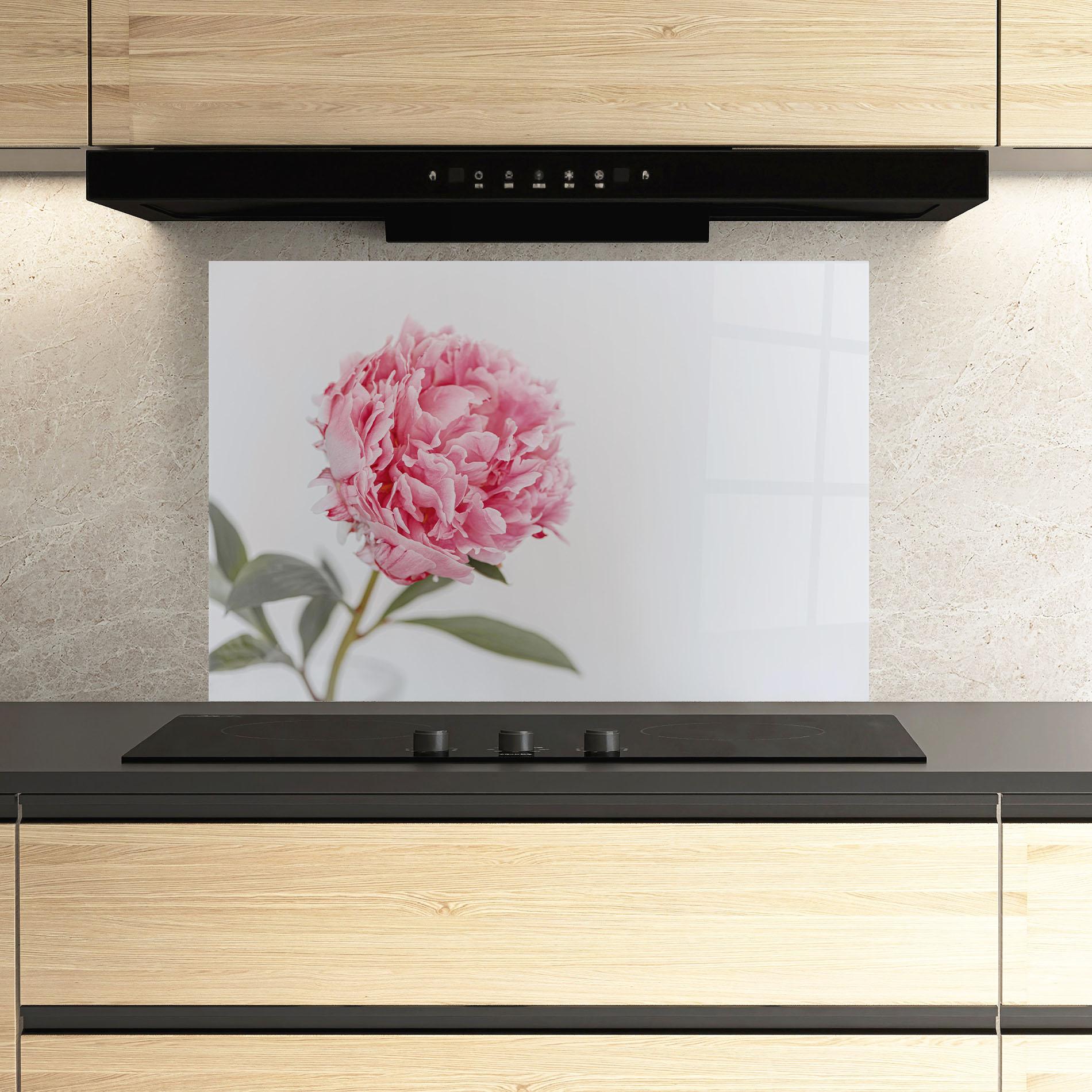 Küchenrückwand Glas One Peony mockup 3