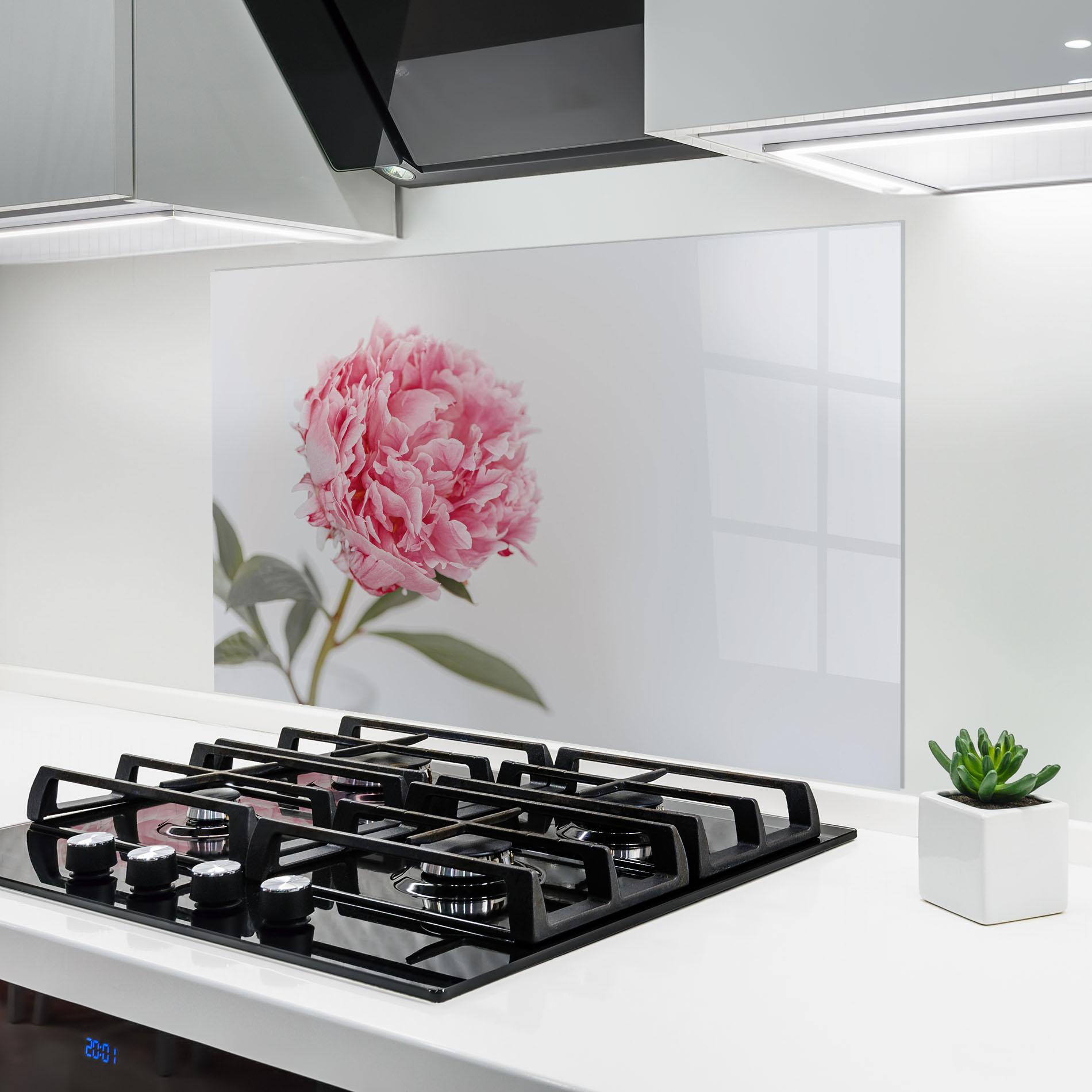 Küchenrückwand Glas One Peony mockup 6